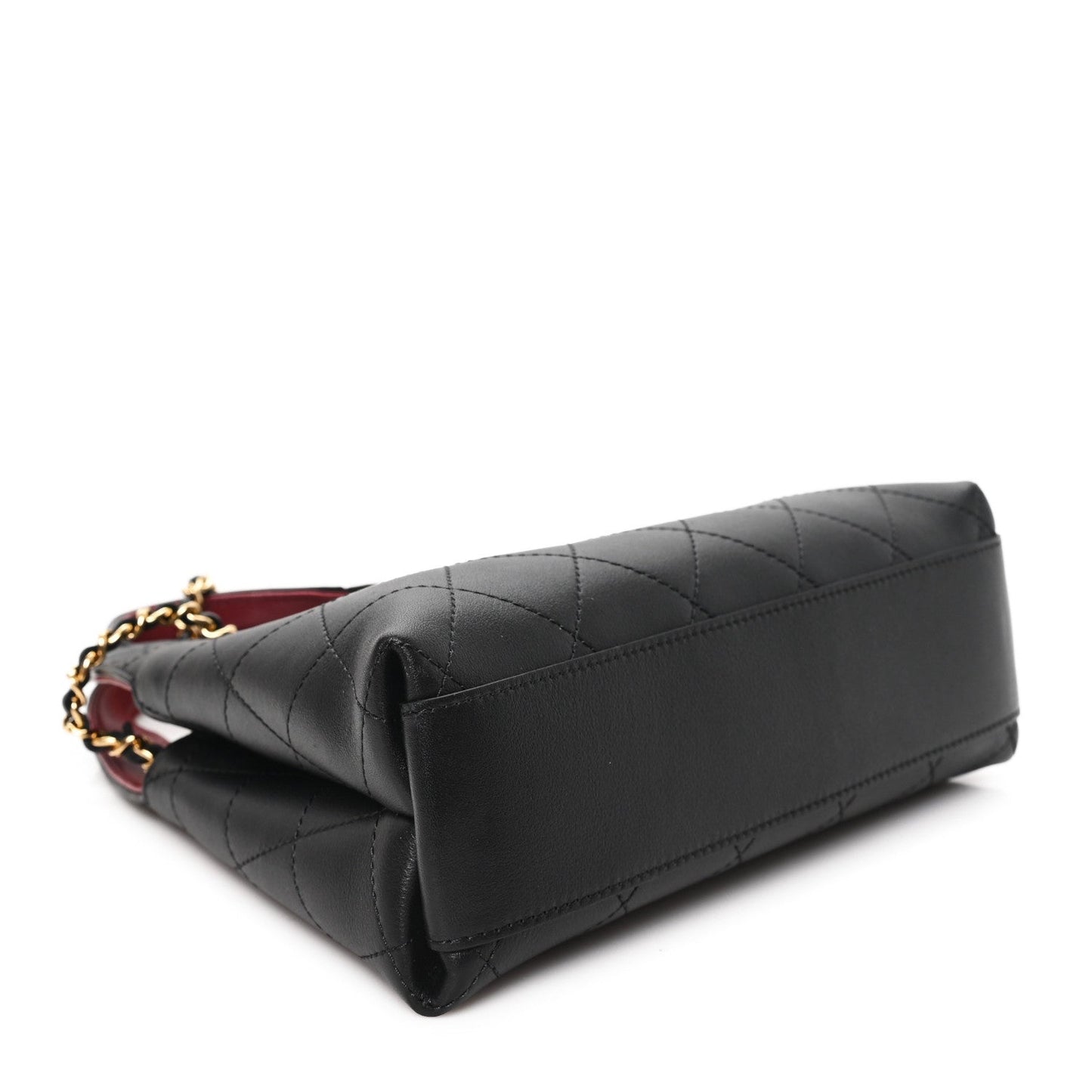 Calfskin Chic Lady Small Shopping Tote Black