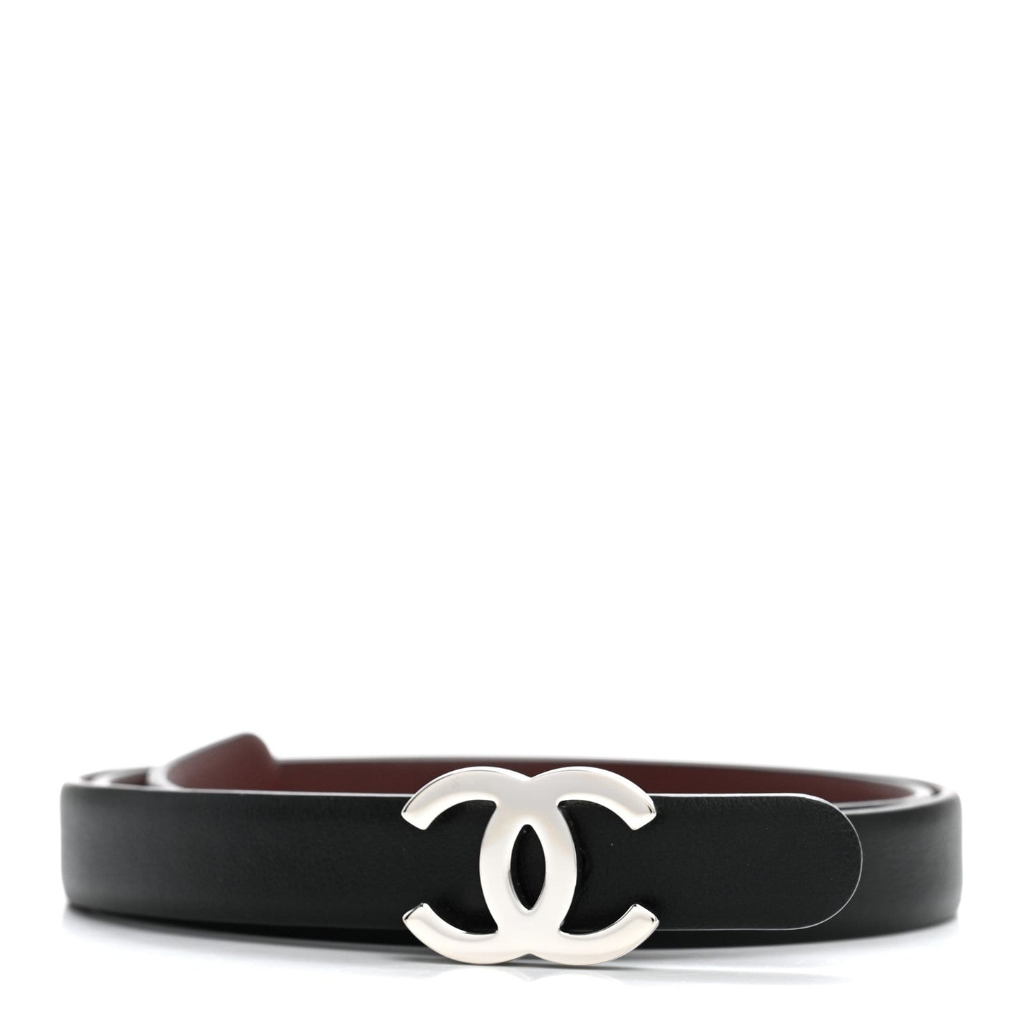 Calfskin CC Reversible Belt 70 28 Black Burgundy