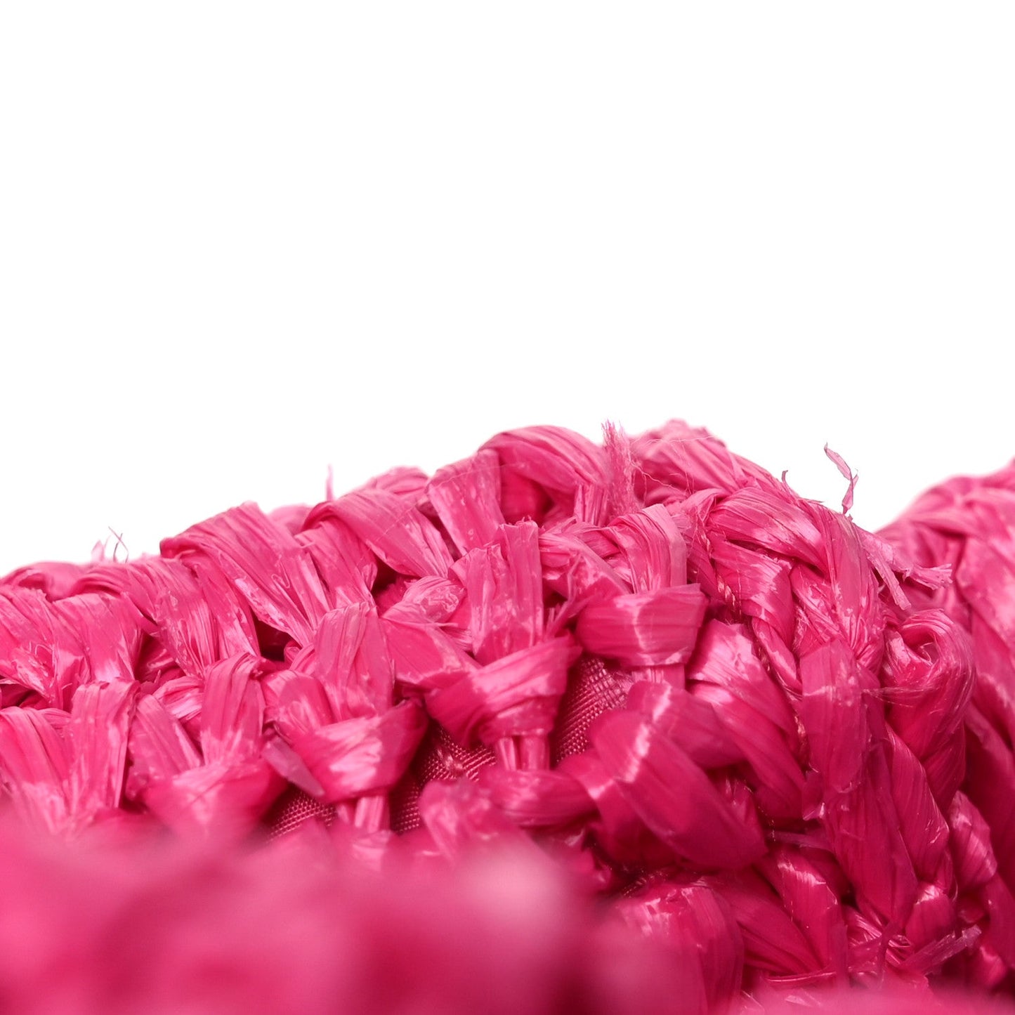 Raffia Crochet Tote Fuchsia