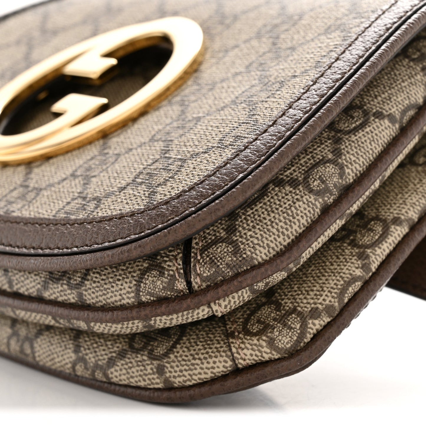 GG Supreme Monogram Textured Dollar Calfskin Blondie Belt Bag 75 30 Beige Ebony New Acero