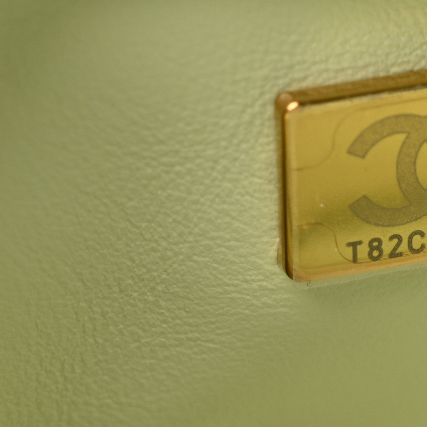 Lambskin Quilted Mini Pearl Crush Flap Light Green