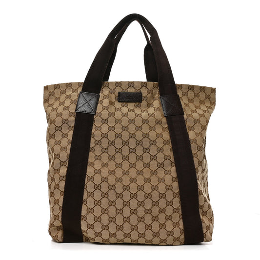 GG Monogram Medium Handle Vertical Tote Bag Dark Brown
