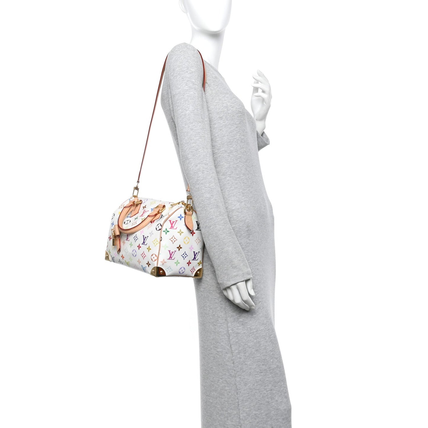 LV X TM Monogram Multicolor Speedy Bandouliere 25 White