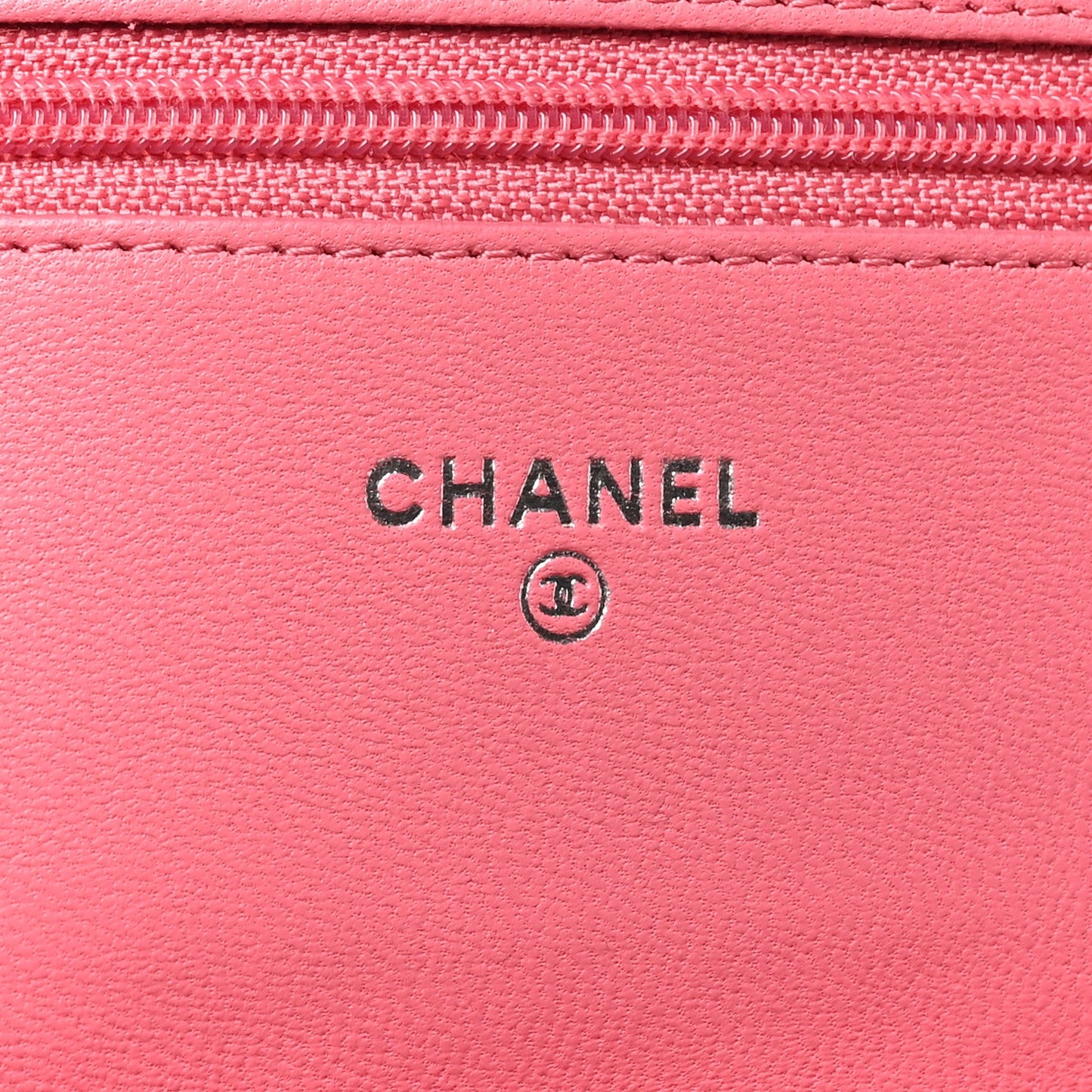 Lambskin Quilted Wallet On Chain WOC Pink
