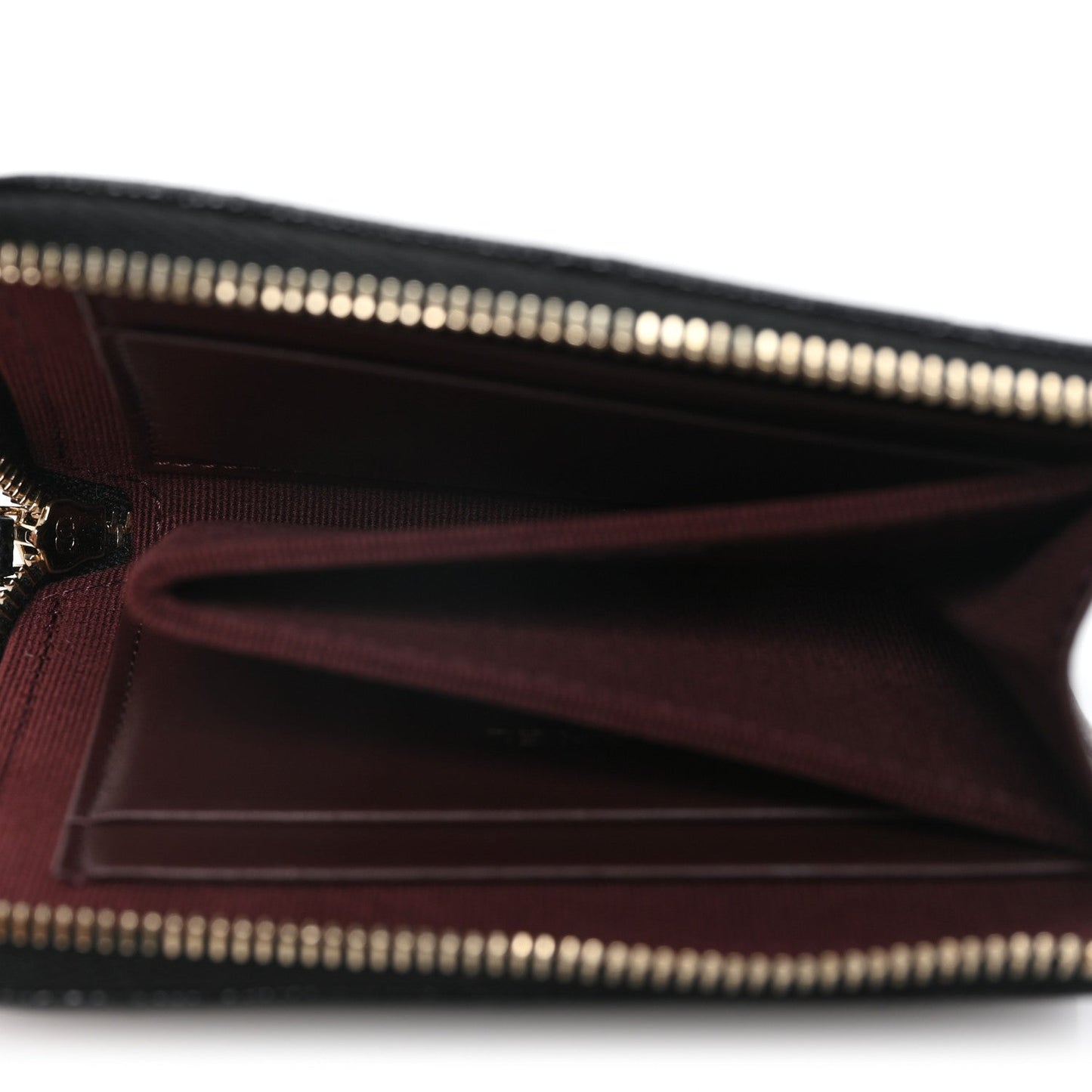 Caviar Quilted CC Zip Around Card Holder Wallet Black