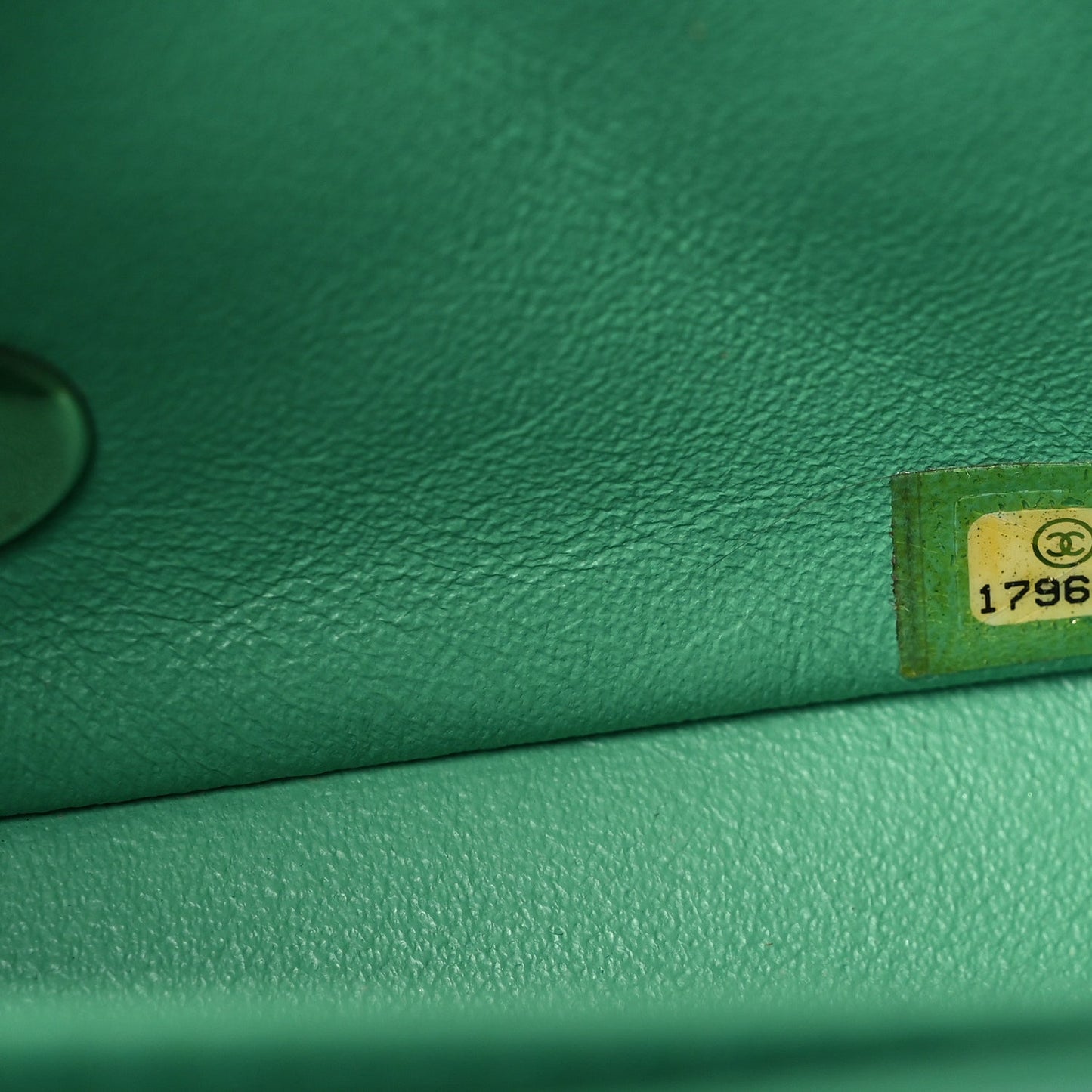 Patent Calfskin Quilted Mini Square Flap Green
