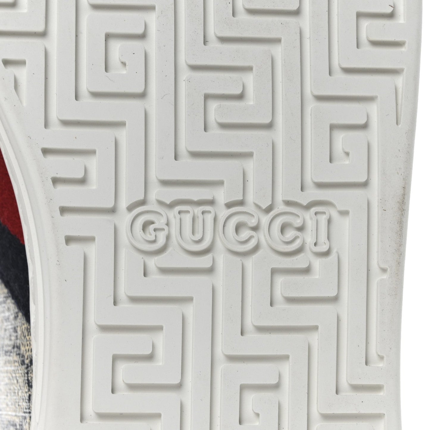 GG Supreme Monogram Metal Web Mens Ace Sneakers 7.5 Beige Blue Silver