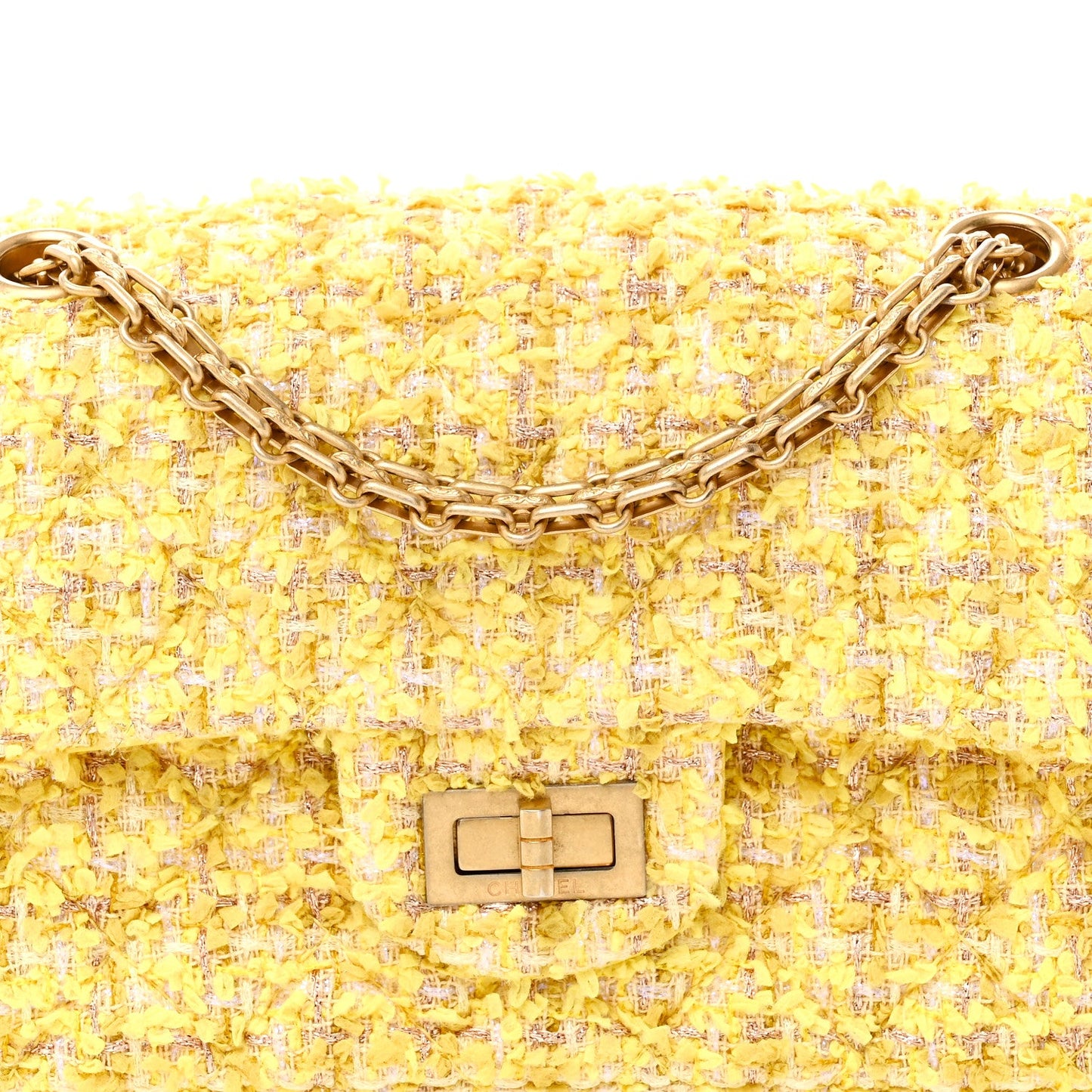 Tweed Quilted 2.55 Reissue Mini Flap Yellow