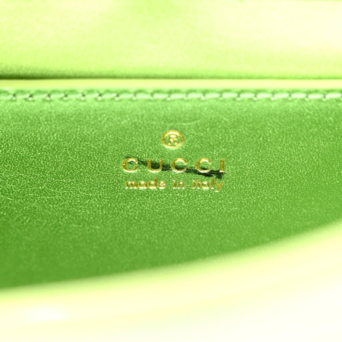 Metallic Calfskin Sequin Mini Diana Tote Bag Green