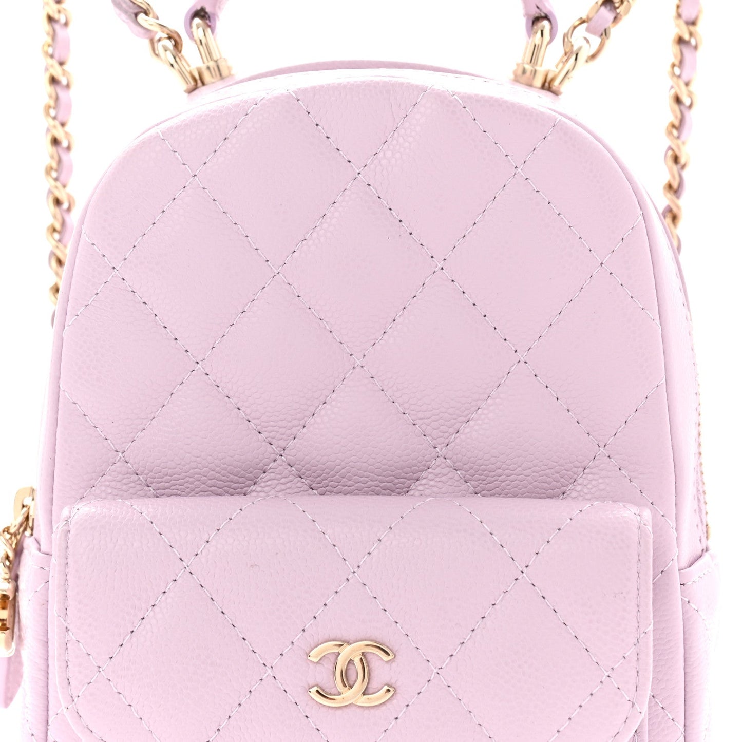 Caviar Quilted CC Mini Classic Backpack Light Purple
