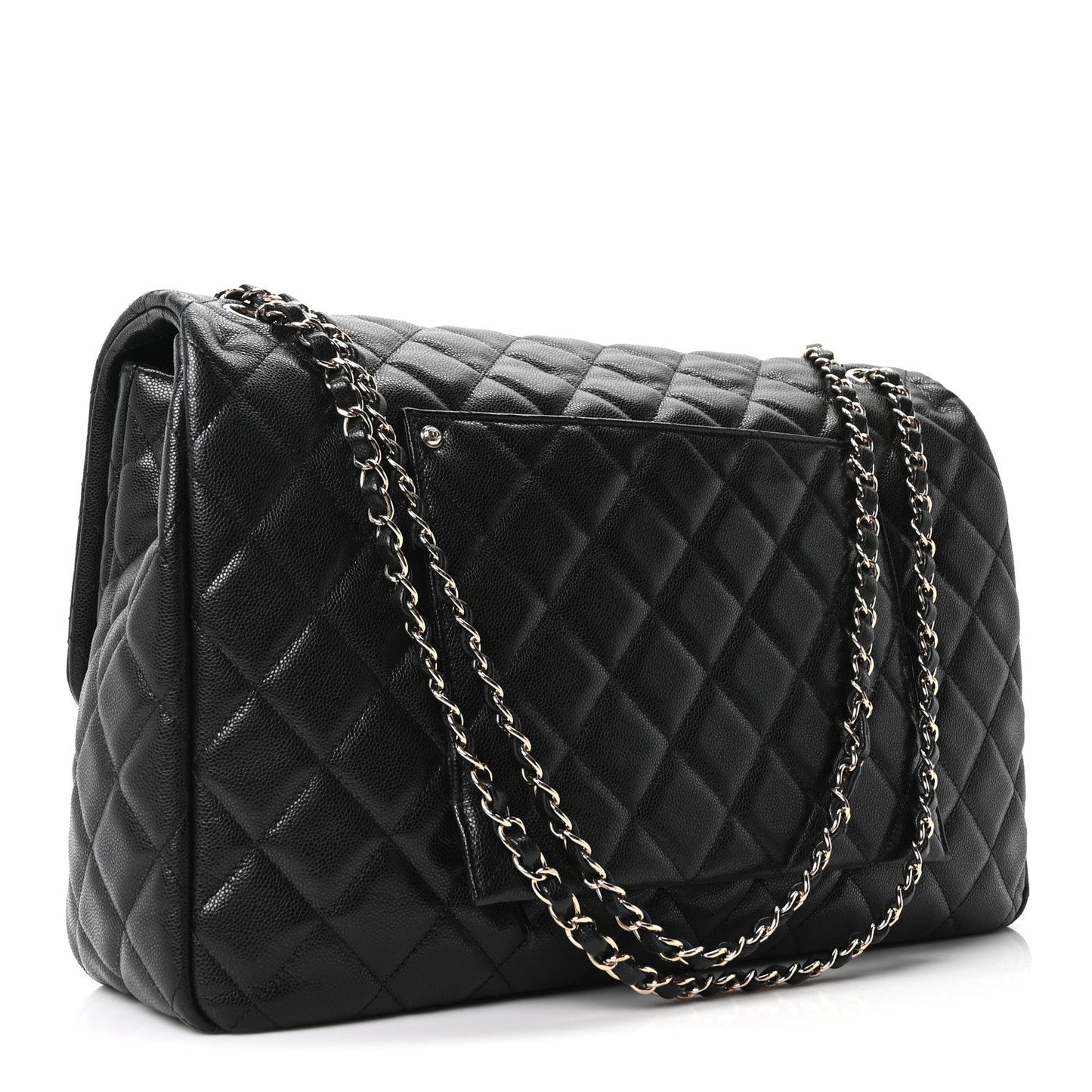 Caviar Quilted XXL Travel Flap Bag Black