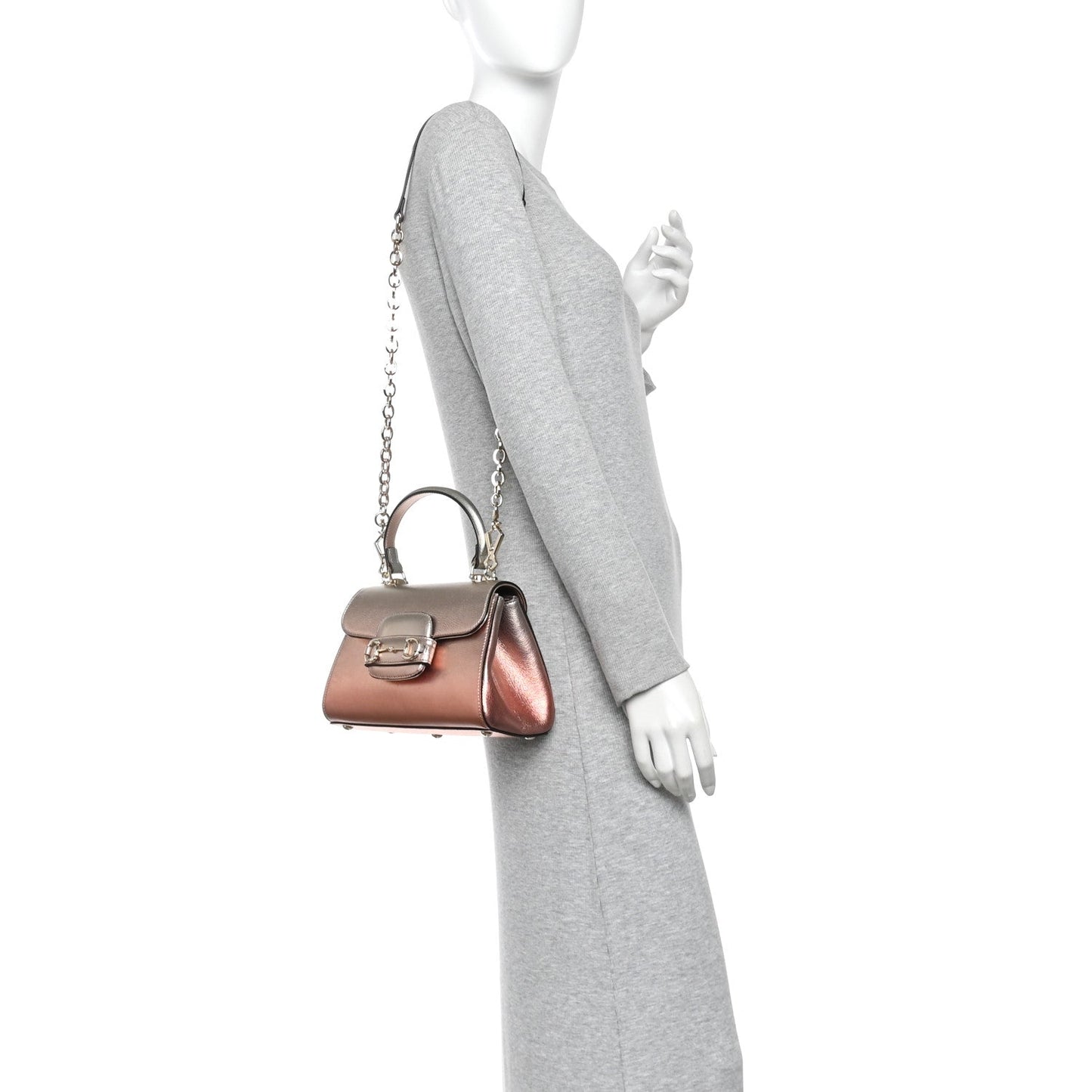 Metallic Mini Horsebit 1955 Top Handle Flap Bag Multicolor