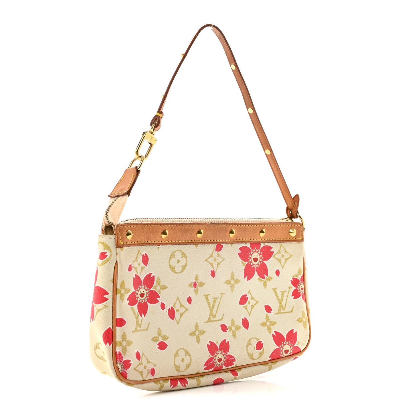 Monogram Cherry Blossom Pochette Accessories Red