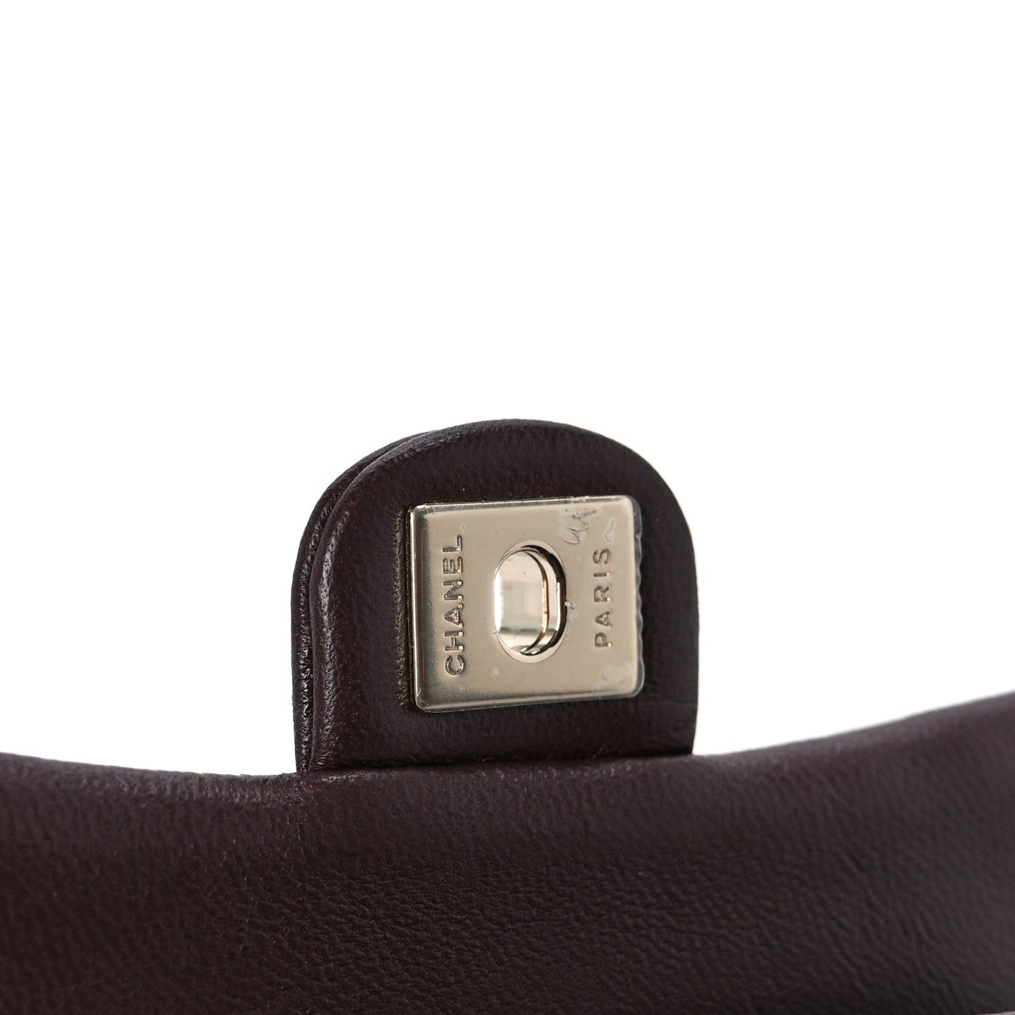 Lambskin Quilted Mini Flap Bag Charm With Hook Dark Brown