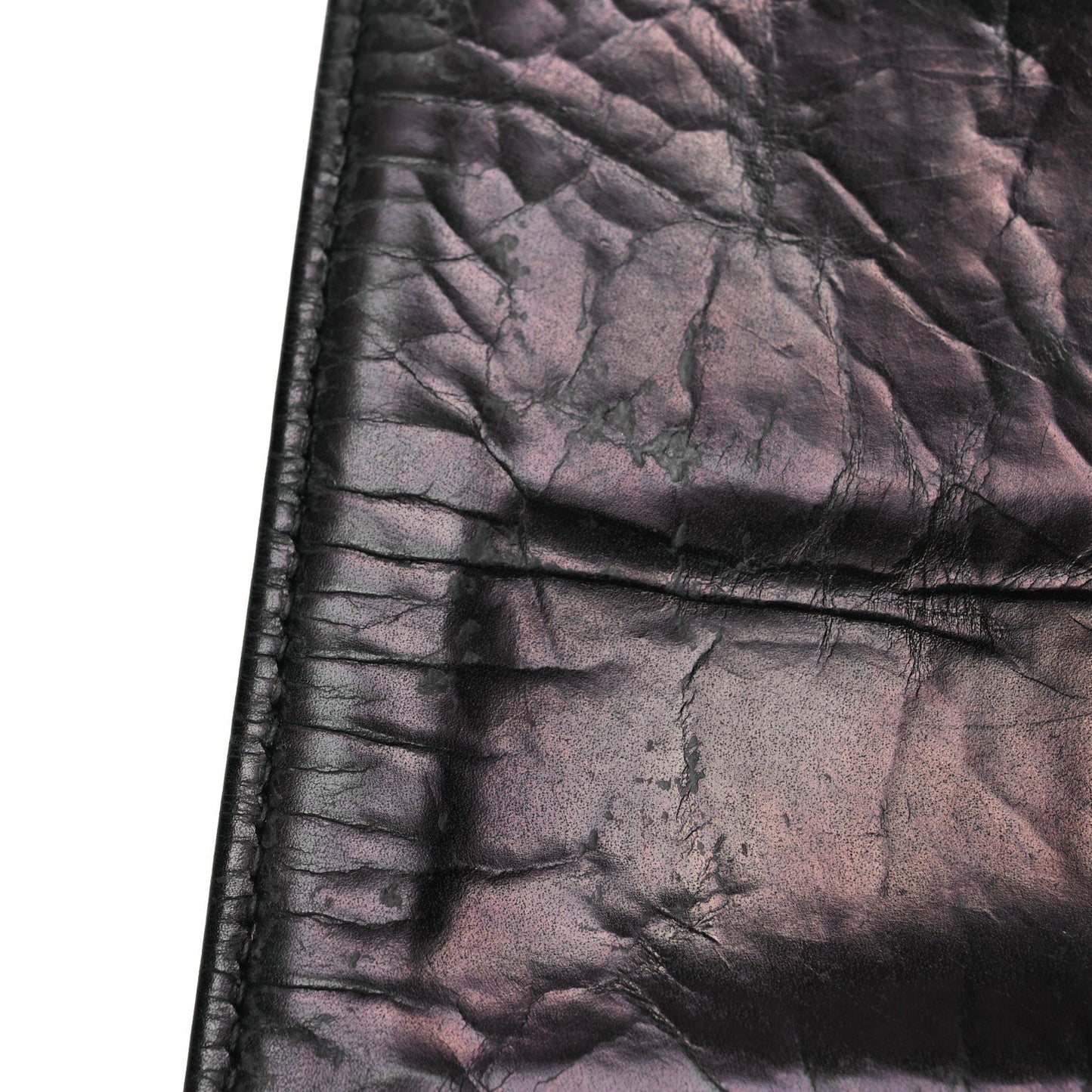 Glazed Calfskin Quilted Rita Top Handle Flap Black