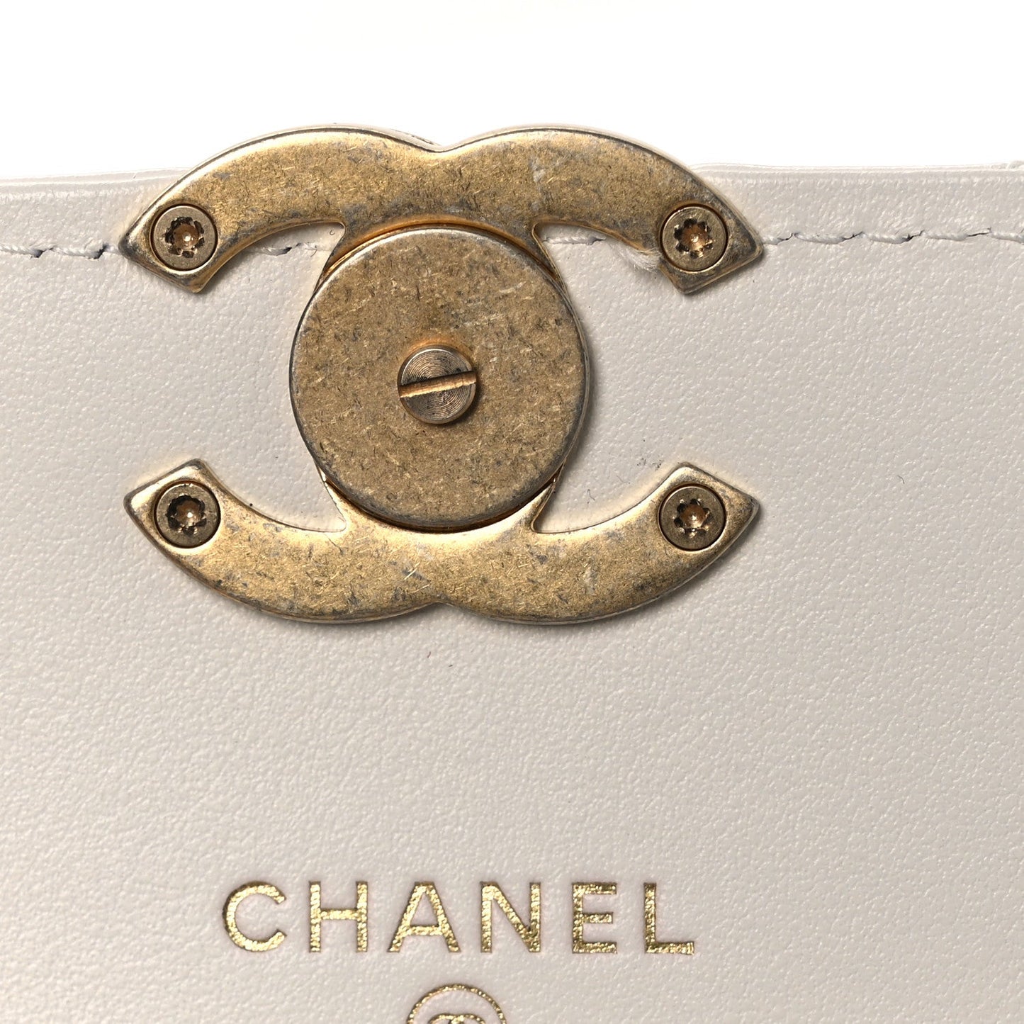 Calfskin Quilted Perfect Fit Coin Purse With Chain White