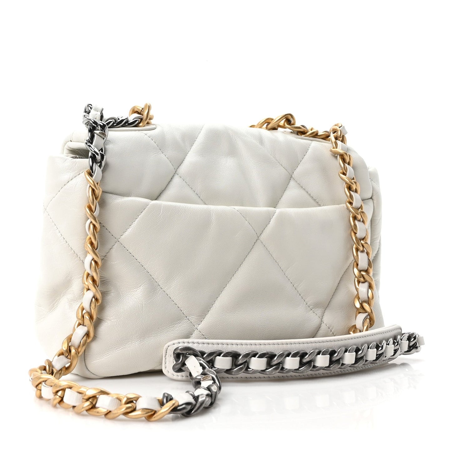 Lambskin Quilted Medium Chanel 19 Flap White