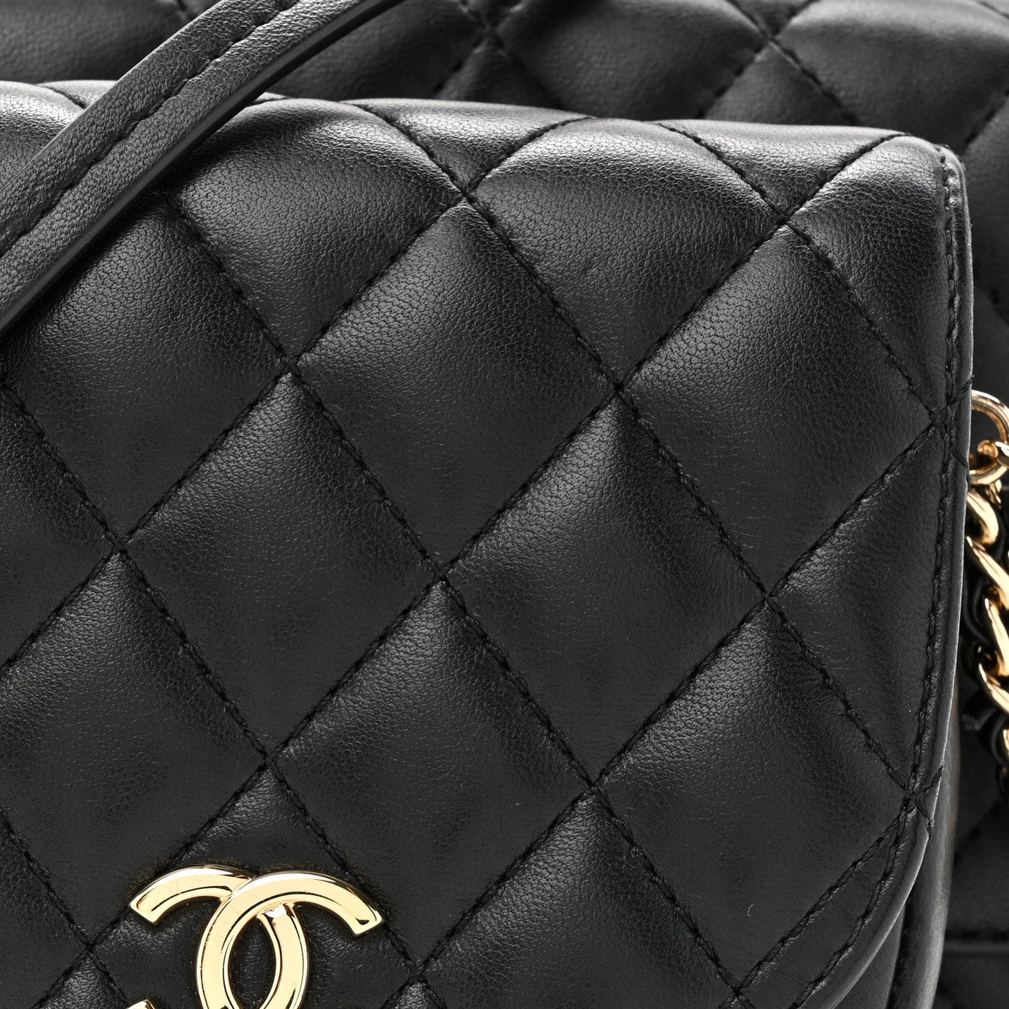 Lambskin Quilted Side Packs Black