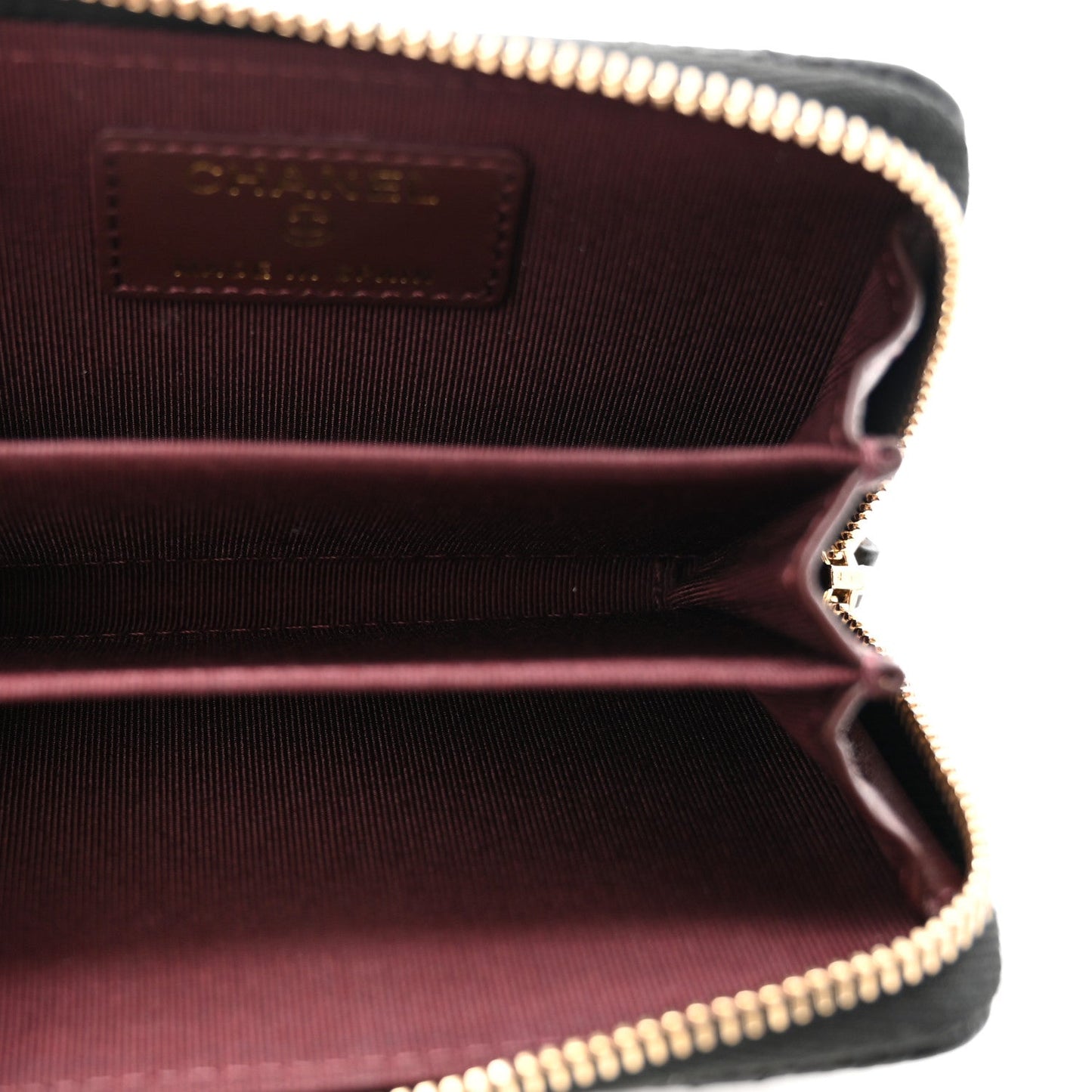 Caviar Quilted Zip Coin Purse Black