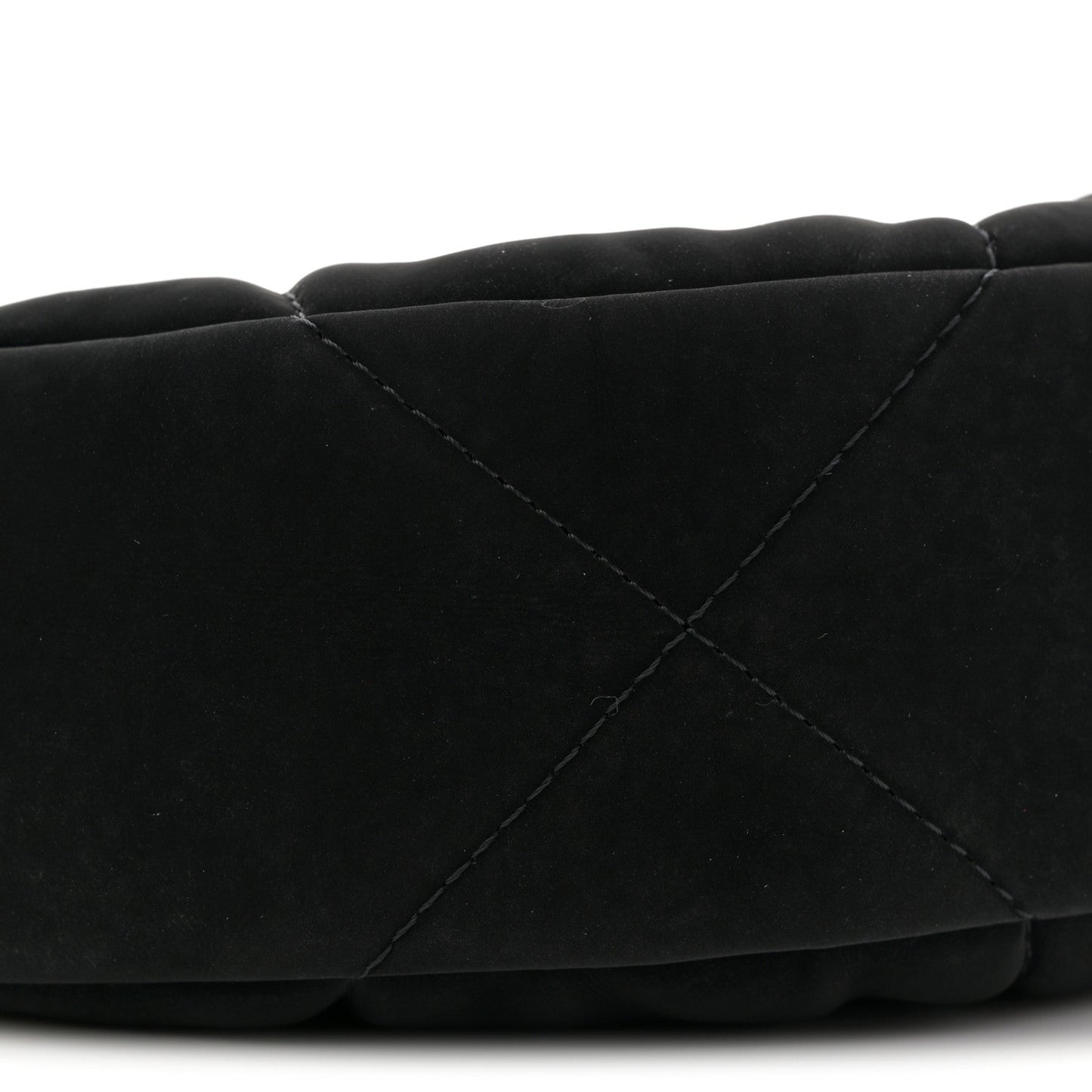 Velvet Effect Nylon Shiny Crumpled Calfskin Coco Neige Quilted Clutch With Chain Black