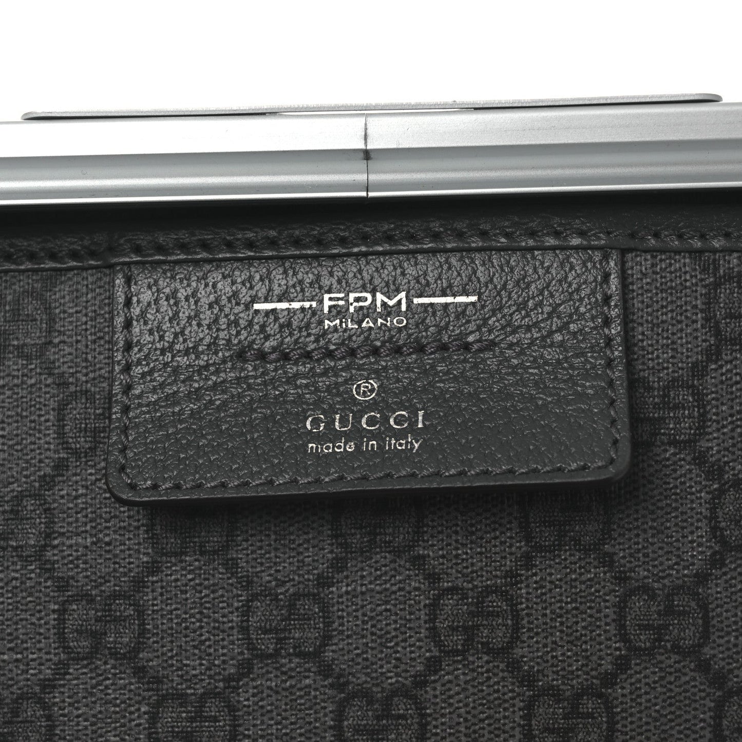 GG Supreme Monogram Aluminum Porter Beauty Case Silver