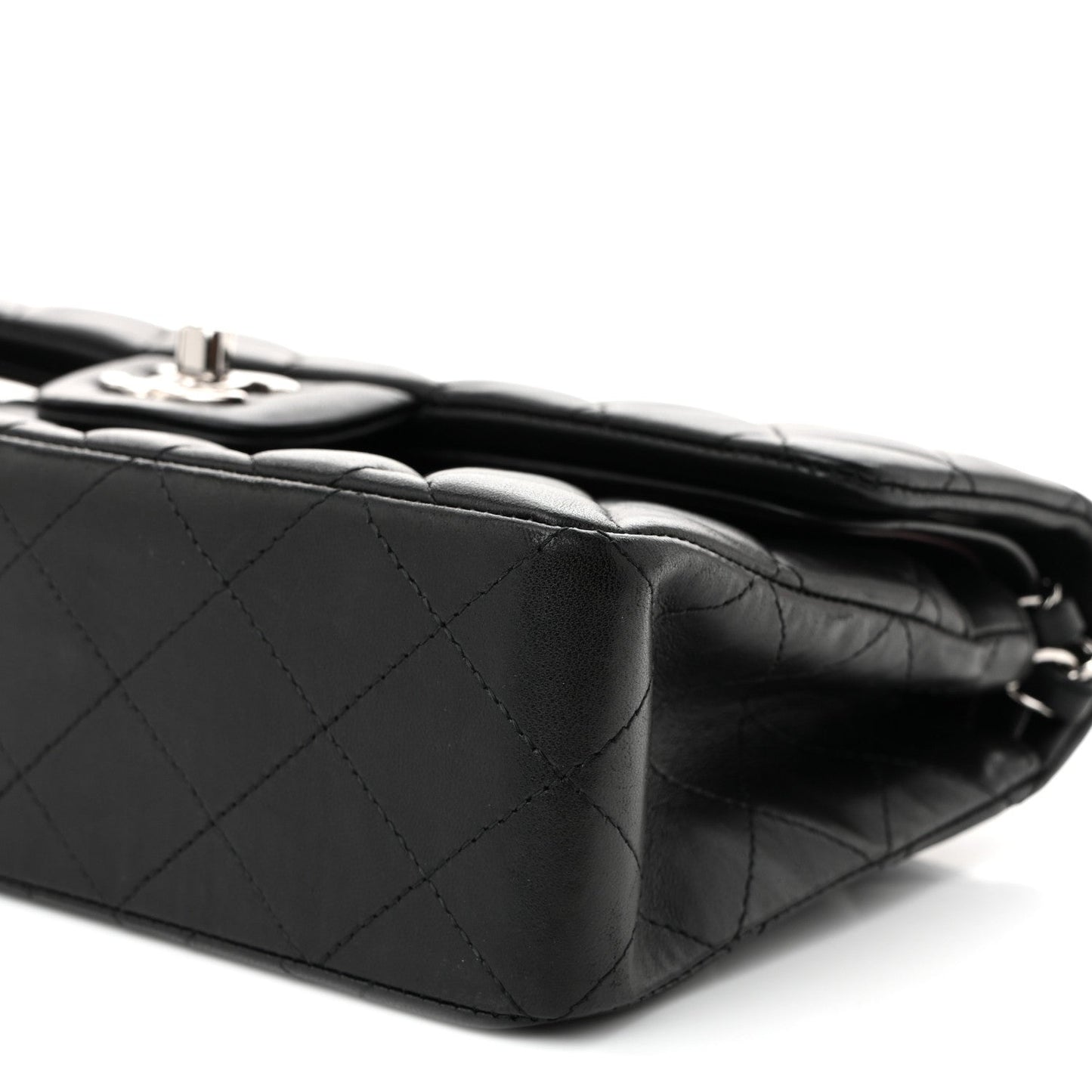 Lambskin Quilted Small Double Flap Black