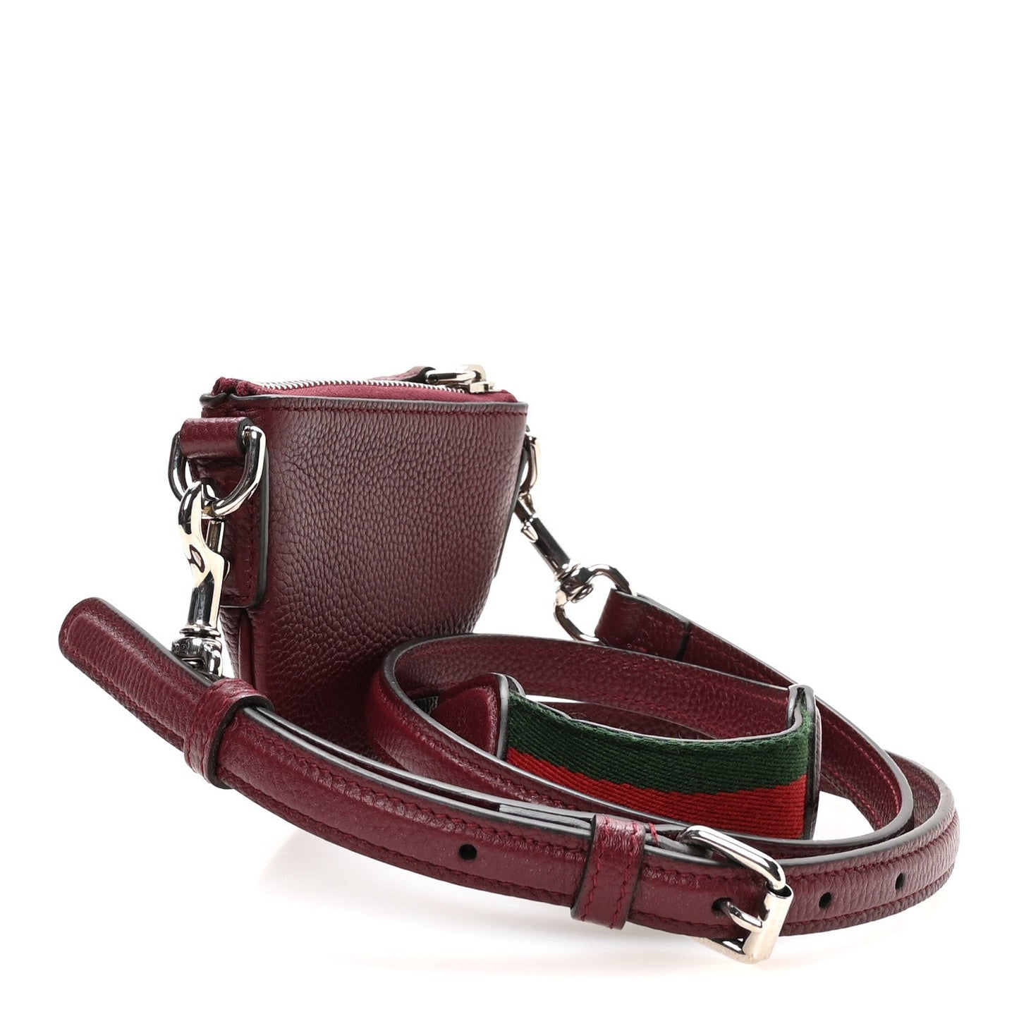 Pebbled Calfskin Mini B Shoulder Bag Rosso Ancora