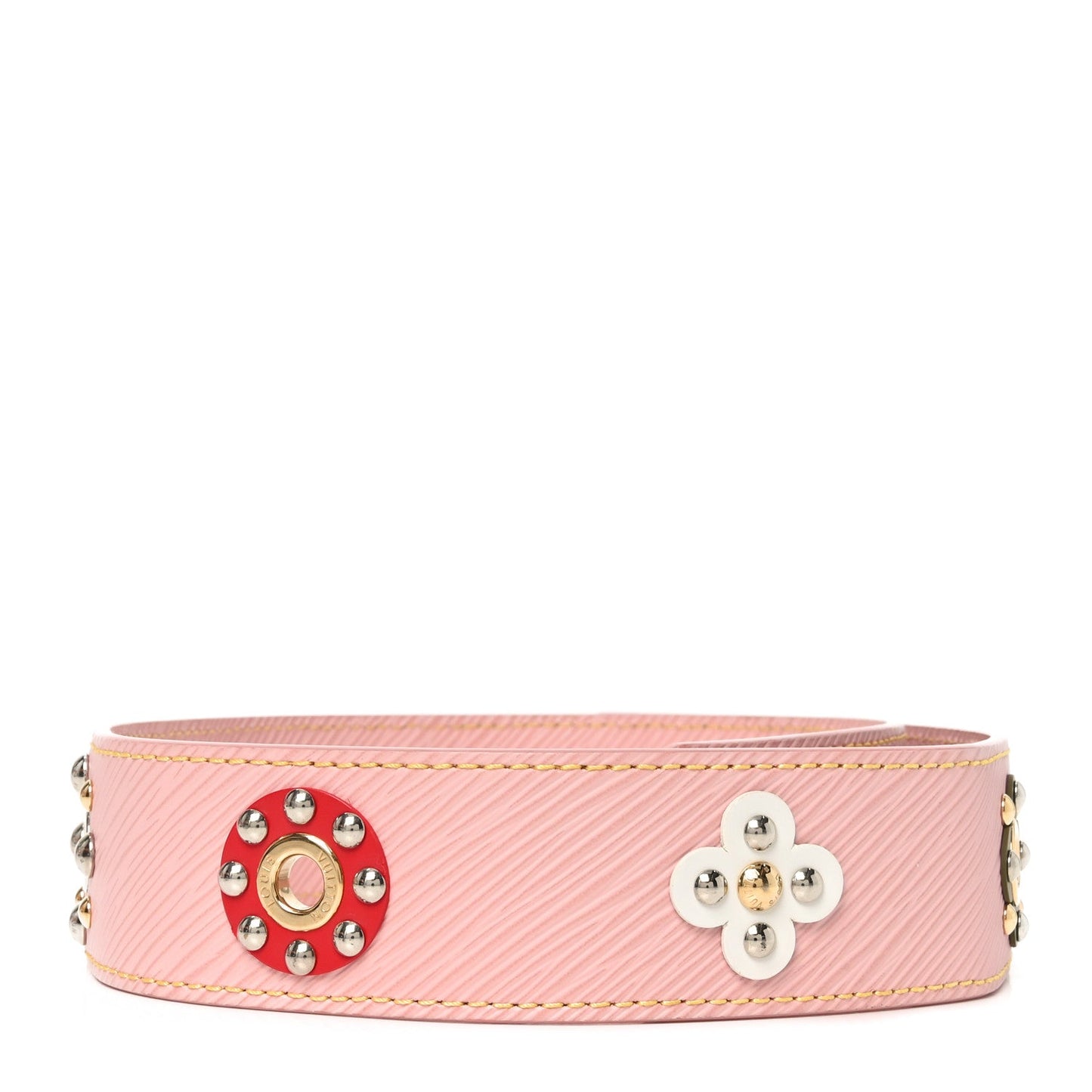 Epi Mechanical Flowers Bandouliere Shoulder Strap  Rose Ballerine