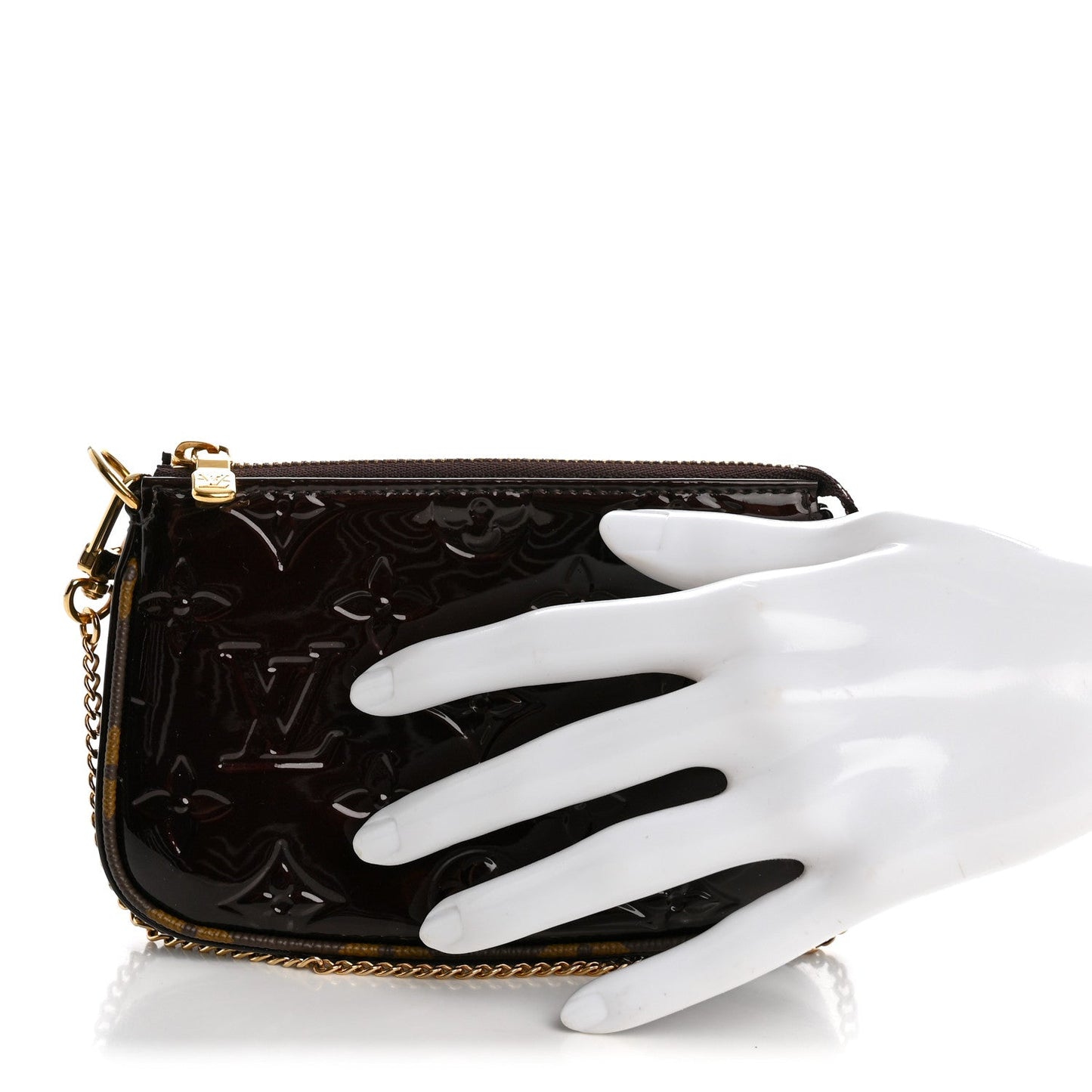 Vernis Monogram Mini Pochette Accessories Amarante