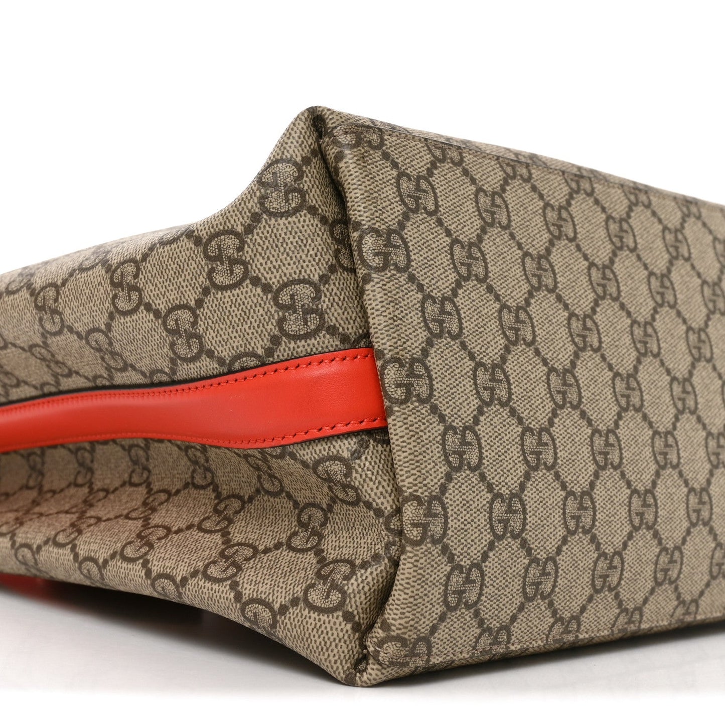 GG Supreme Monogram Medium Emblem Bucket Bag Beige Orange