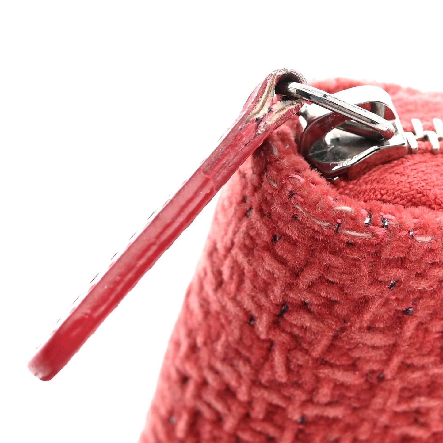 Lurex Boucle Deauville Medium Zip Around Wallet Red