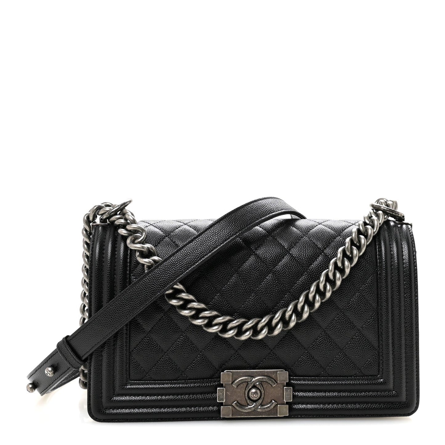 Caviar Quilted Medium Boy Flap Black