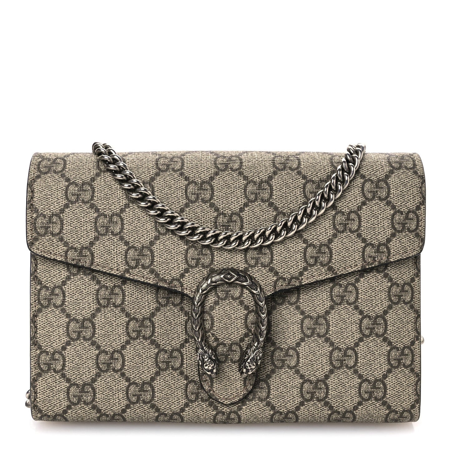 GG Supreme Monogram Mini Dionysus Chain Wallet Beige Black