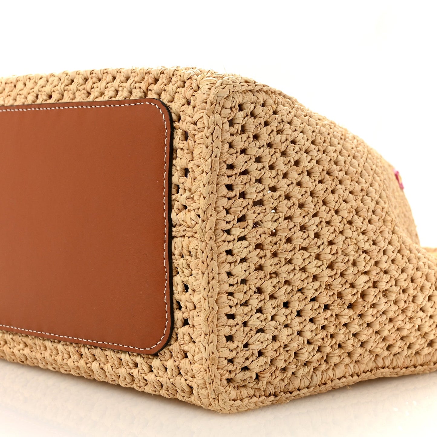 Raffia Calfskin Forte Del Marmi OnTheGo MM Natural Fuchsia