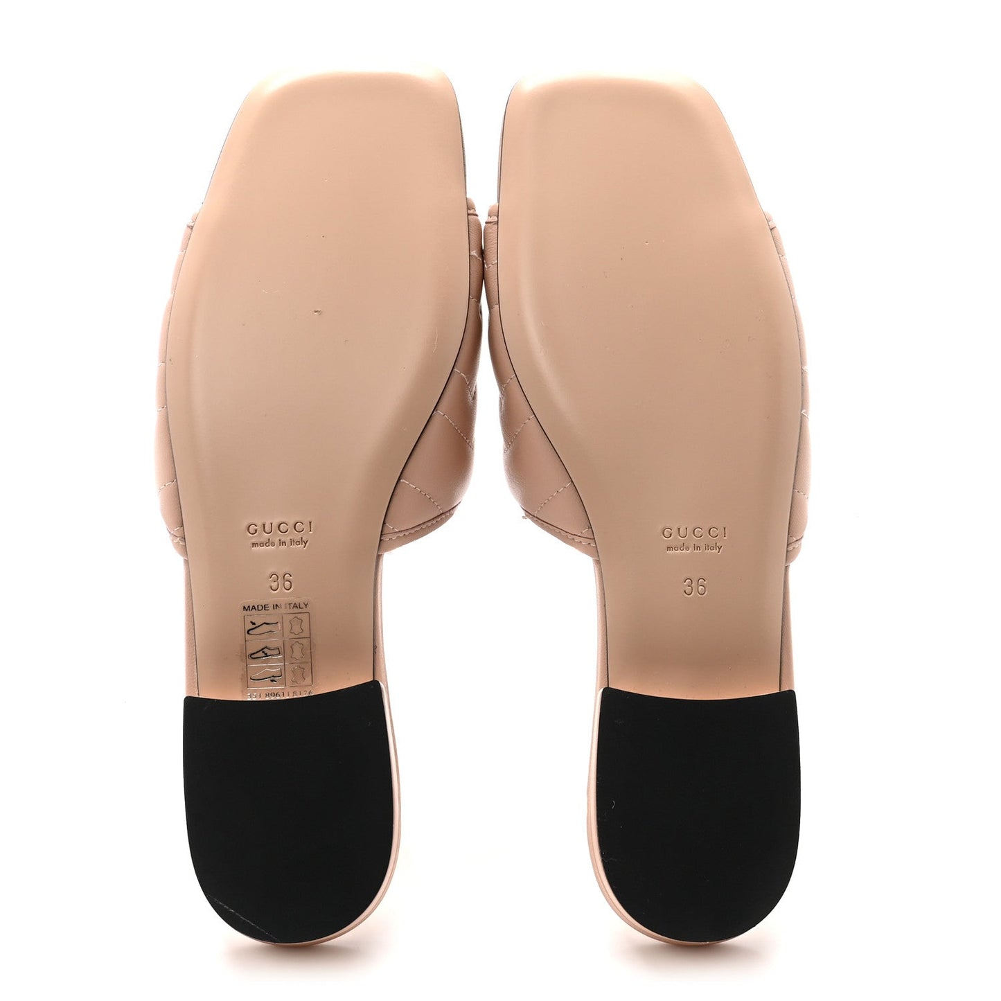 Nappa Matelasse GG Marmont Flat Slide Sandals 36 Skin Rose
