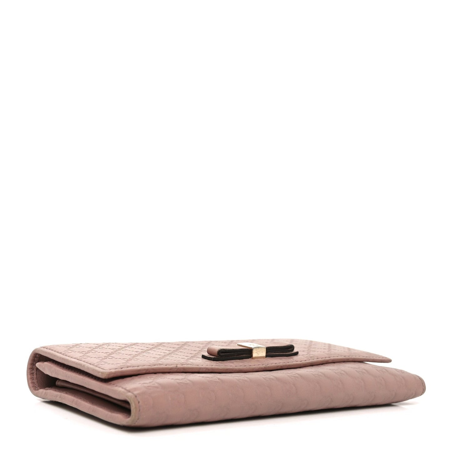 Microguccissima Bow Continental Wallet Soft Pink