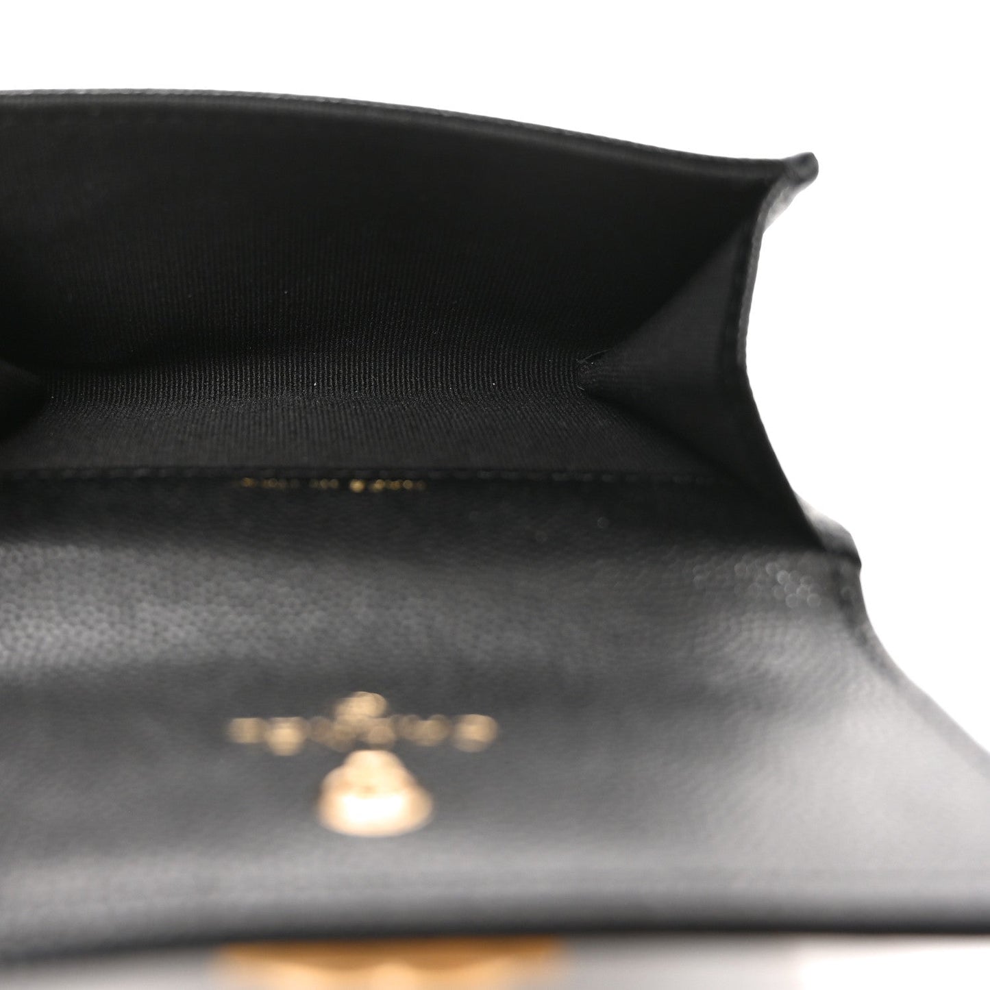 Caviar Quilted Boy Flap Card Holder Black