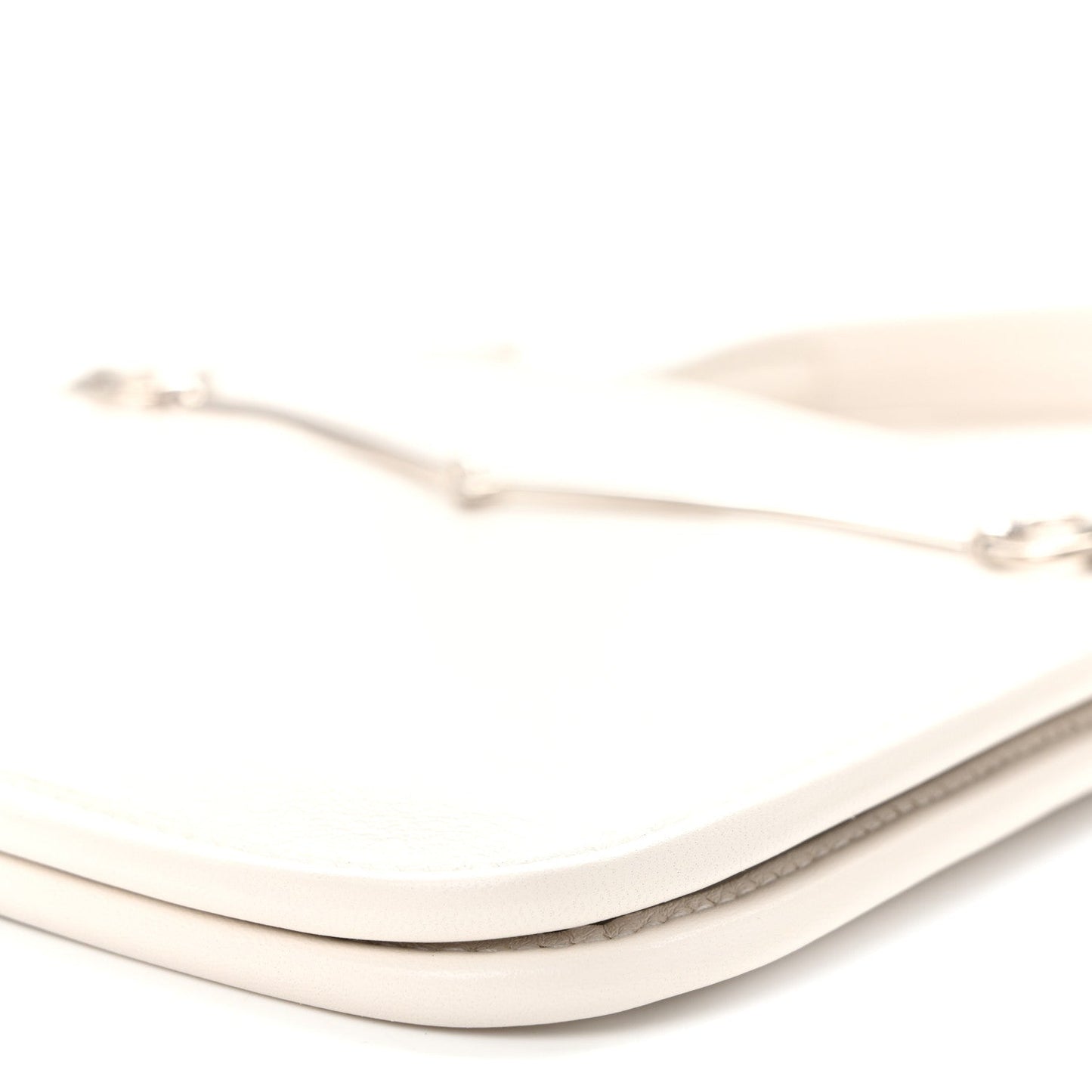 Calfskin Horsebit Slim Shoulder Bag White