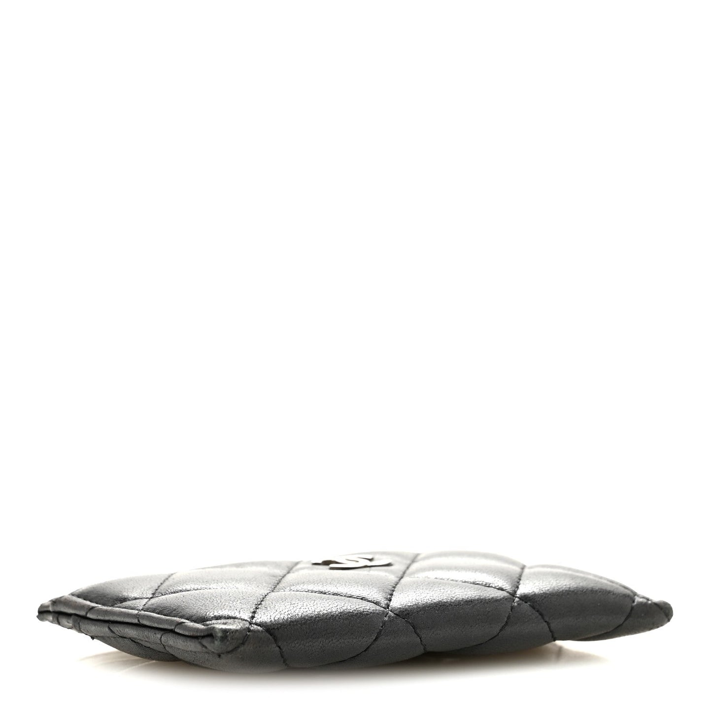 Lambskin Quilted Card Holder Black