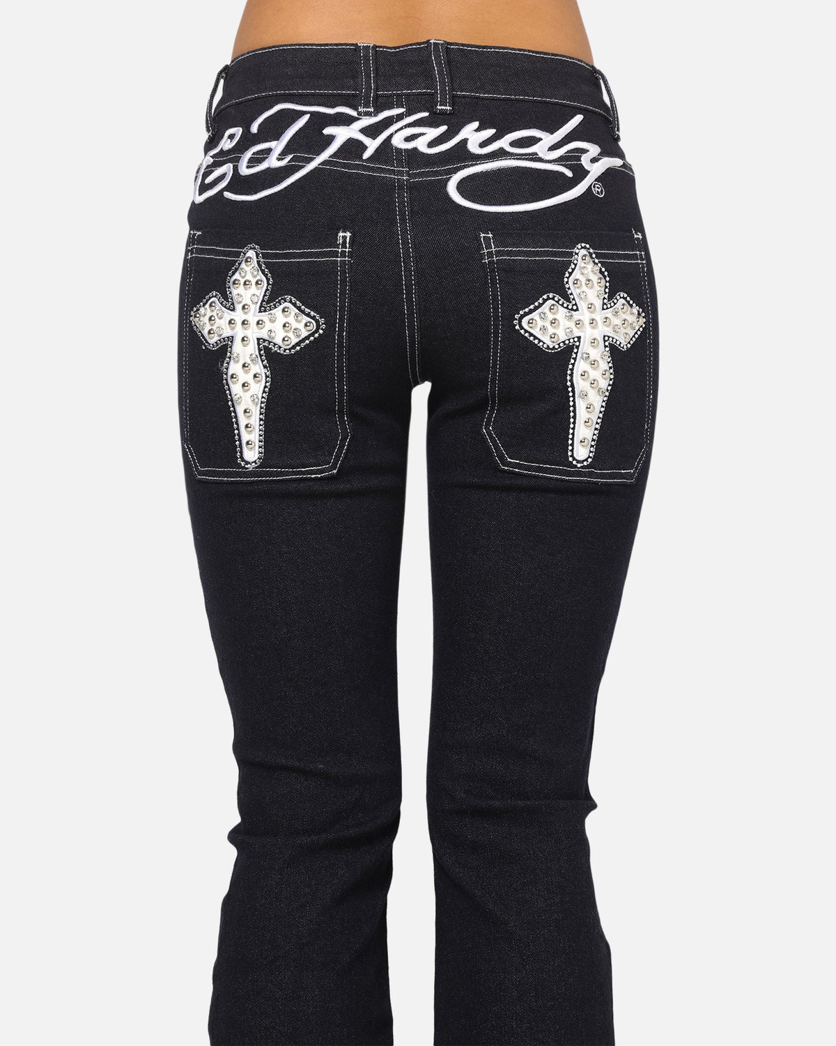 Ed Hardy Women's Stellar Bootcut Jeans Mid Blue