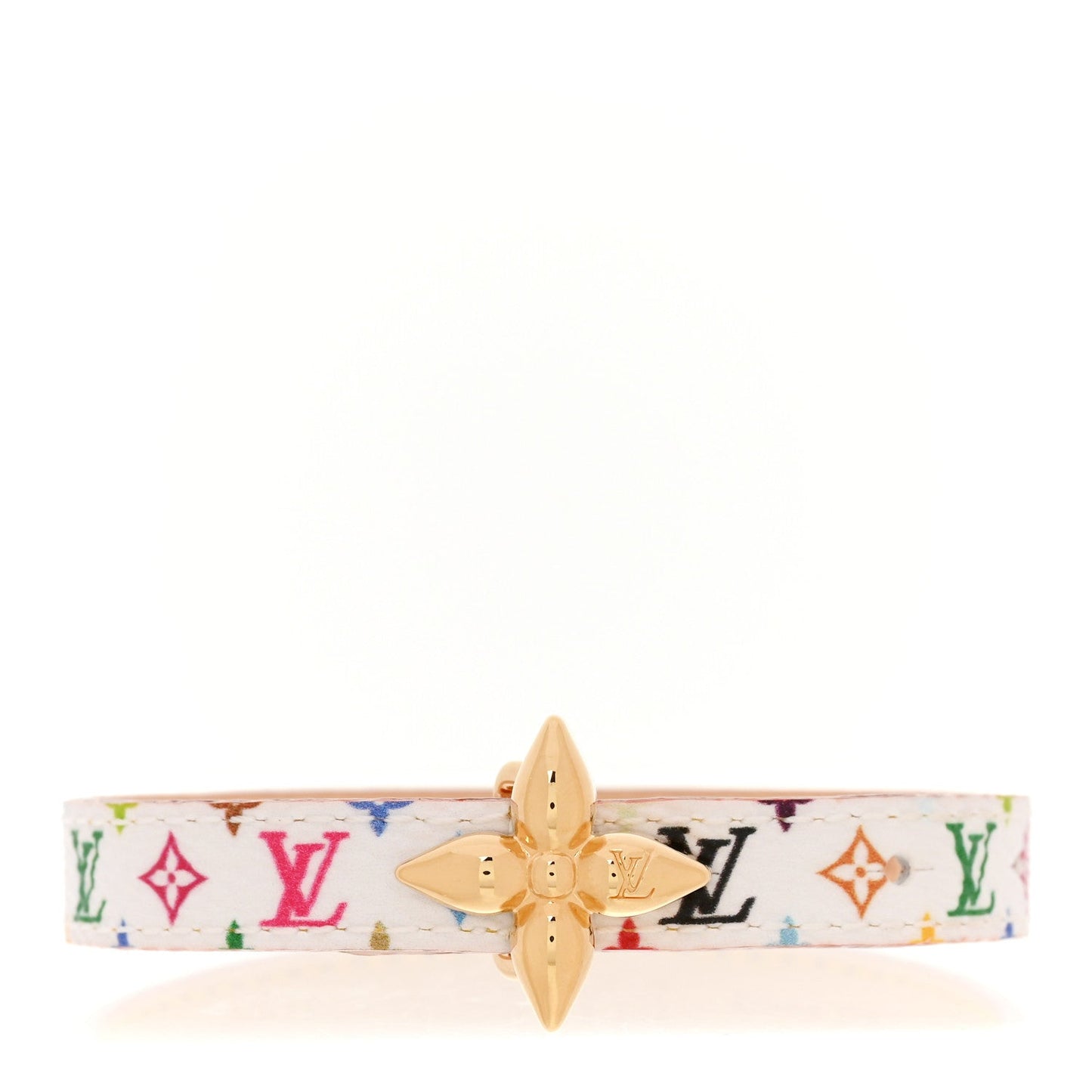 LV X TM Monogram Multicolor Mini Flowergram Bracelet 17 White