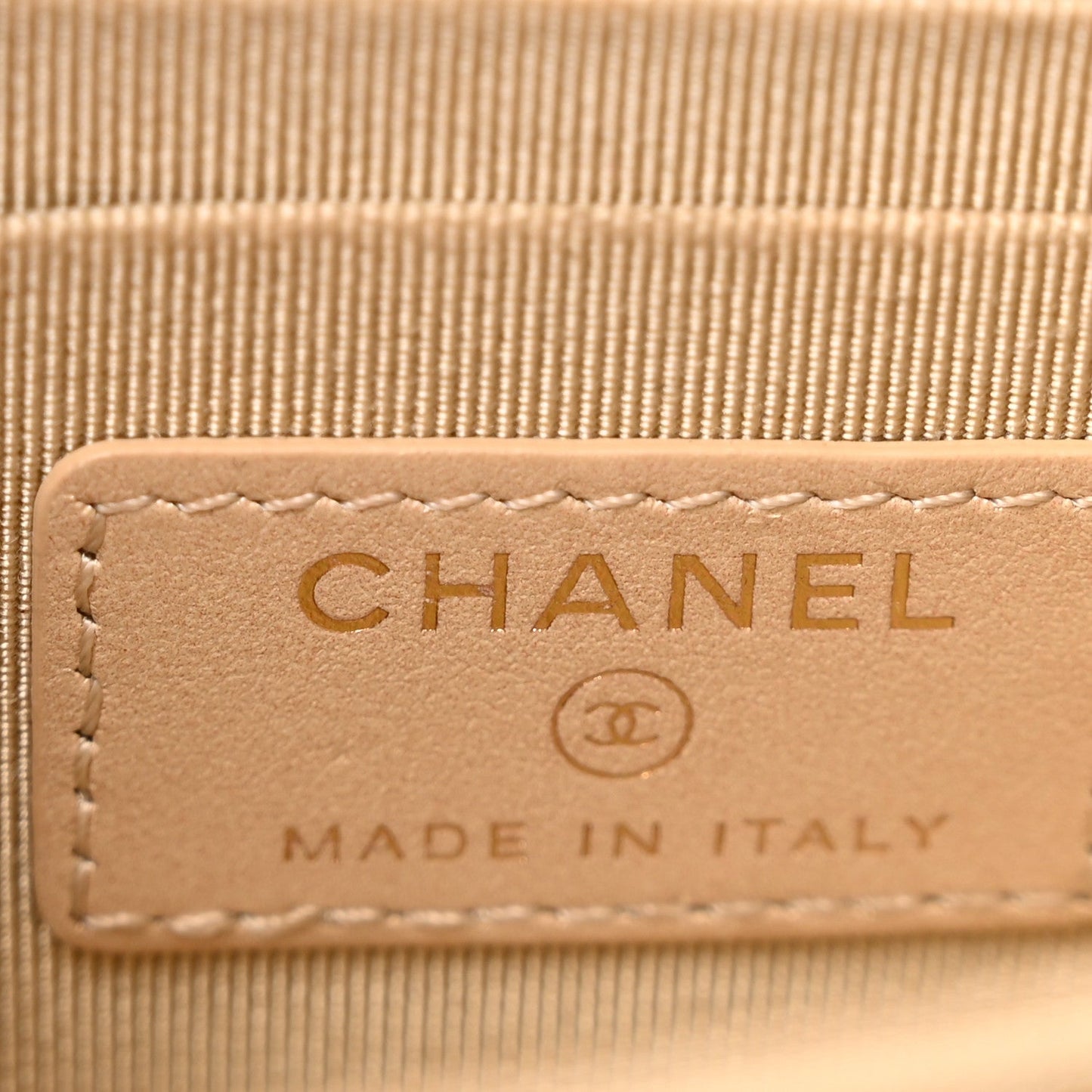 Metallic Lambskin Quilted Mini Wallet On Chain WOC Gold