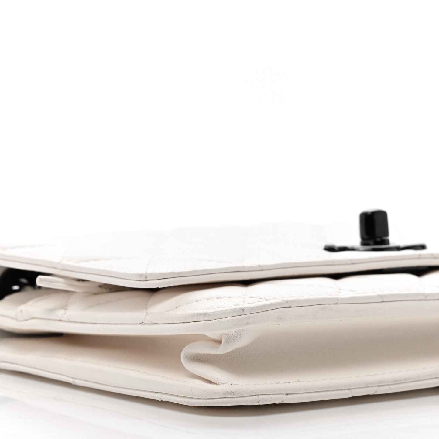 Lambskin Quilted Mini Trendy CC Wallet On Chain WOC White