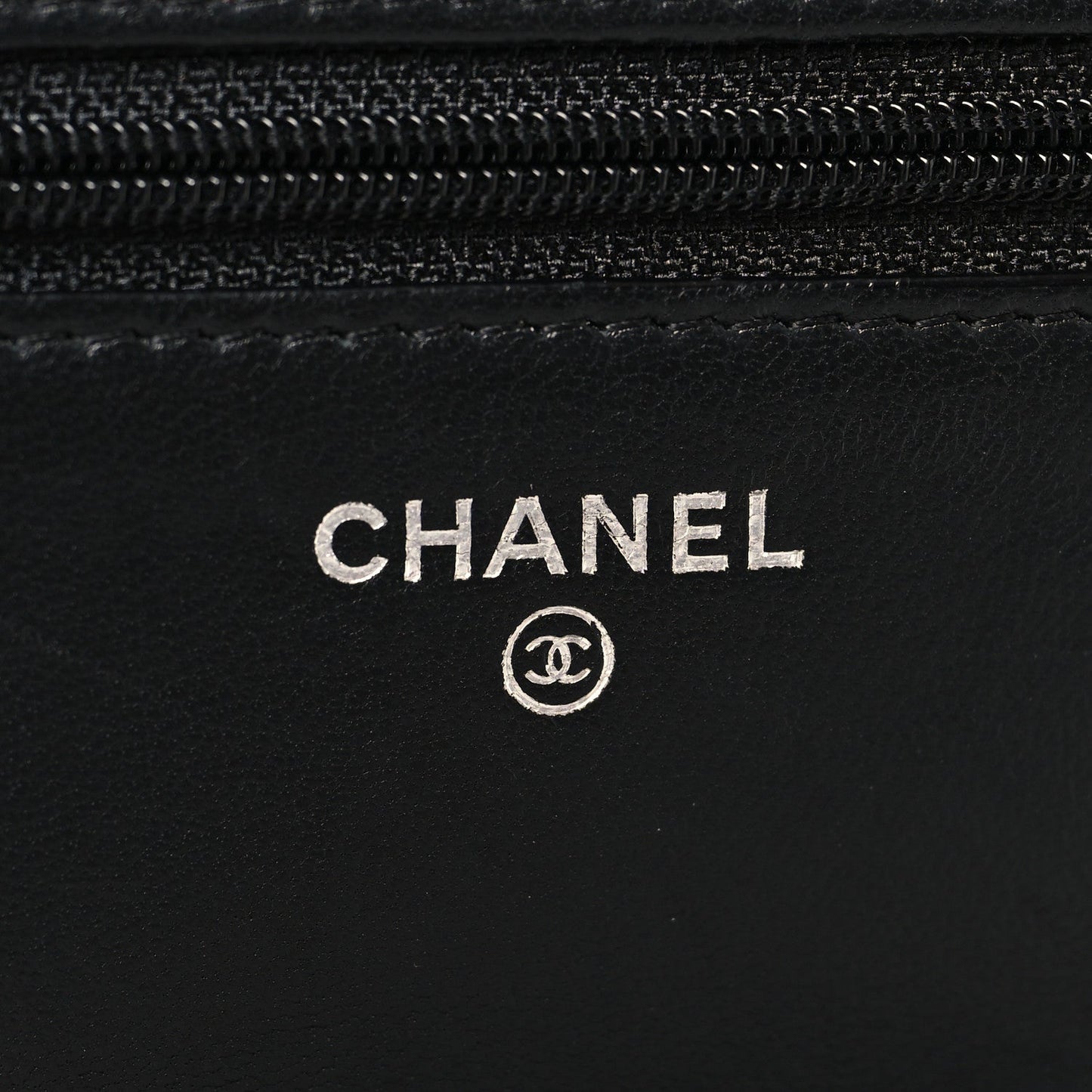 Lambskin Quilted Wallet On Chain WOC Black
