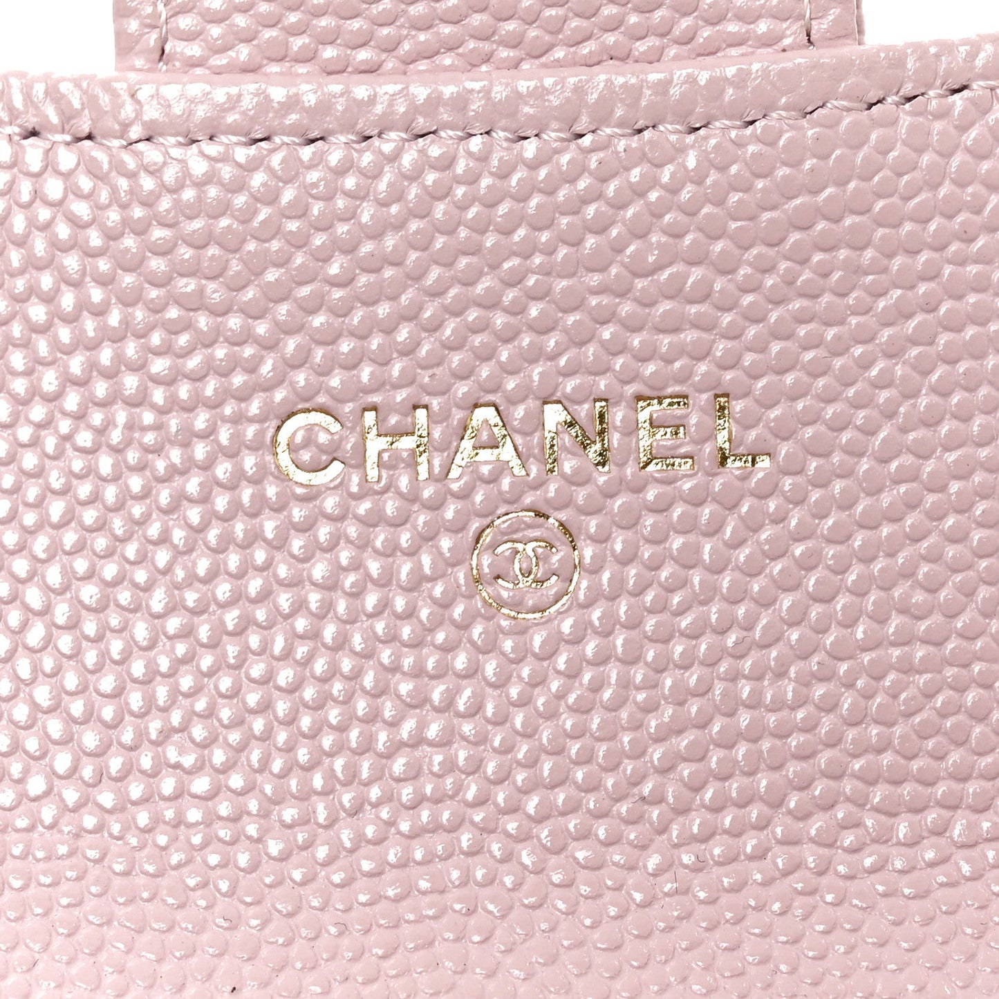 Caviar Quilted Flap Card Holder Wallet Light Pink