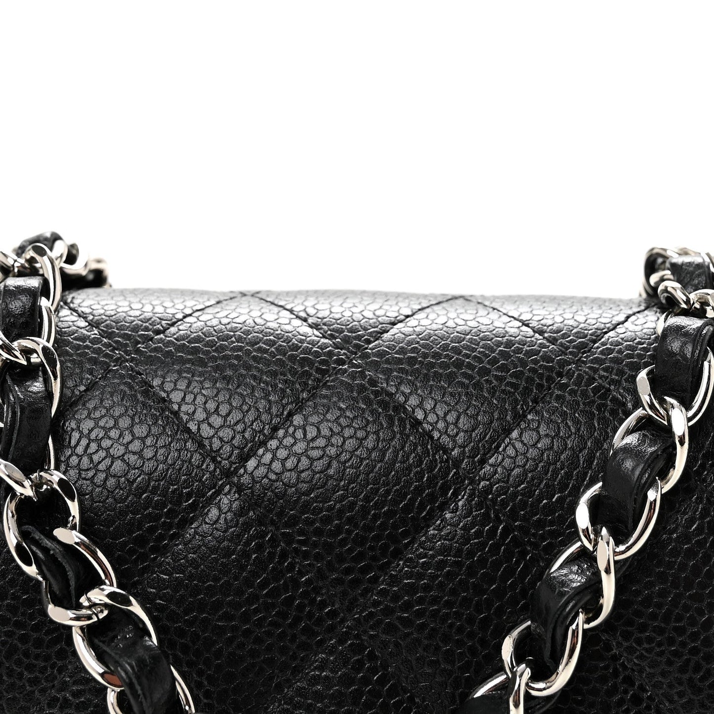 Caviar Quilted Mini Square Flap Black