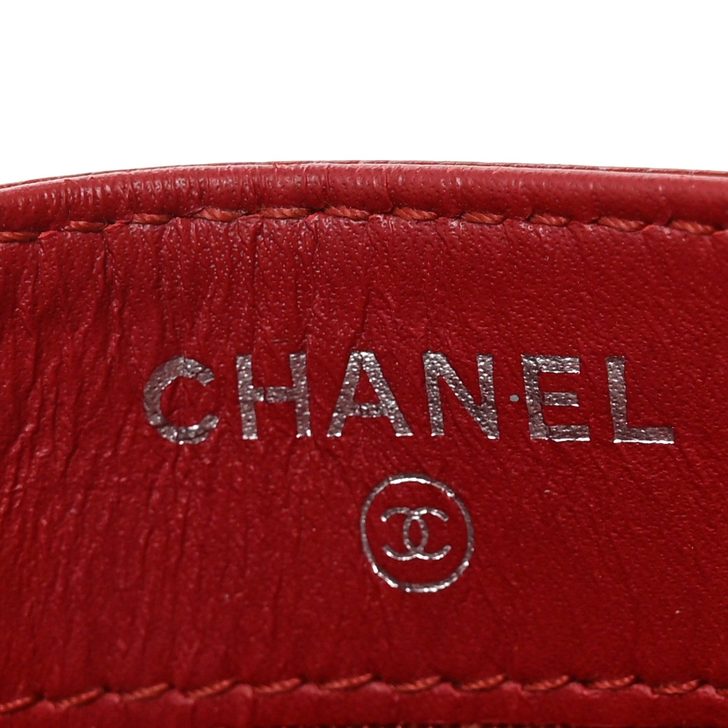 Caviar Quilted Card Holder Red