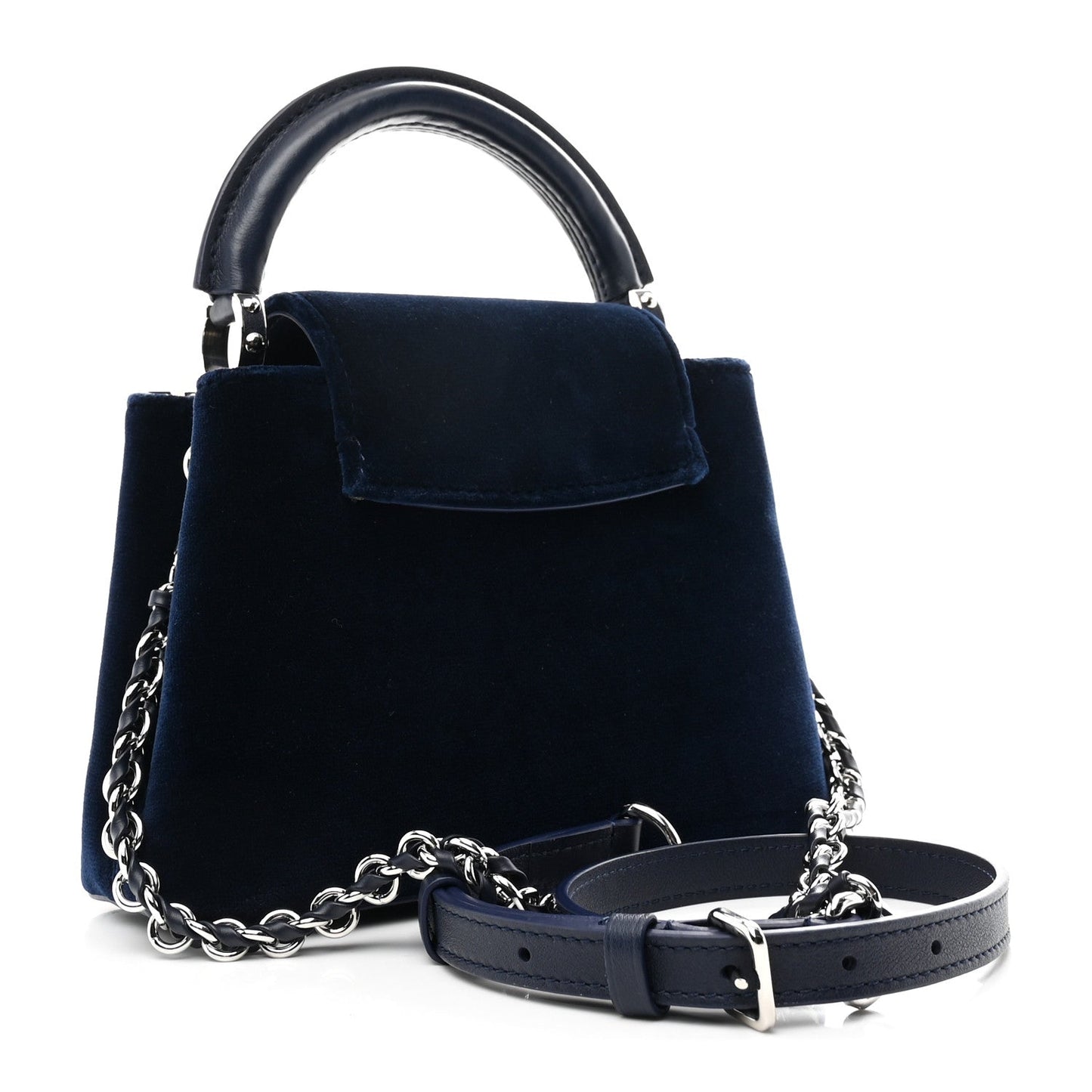 Velvet Crystal Capucines Mini Midnight Blue