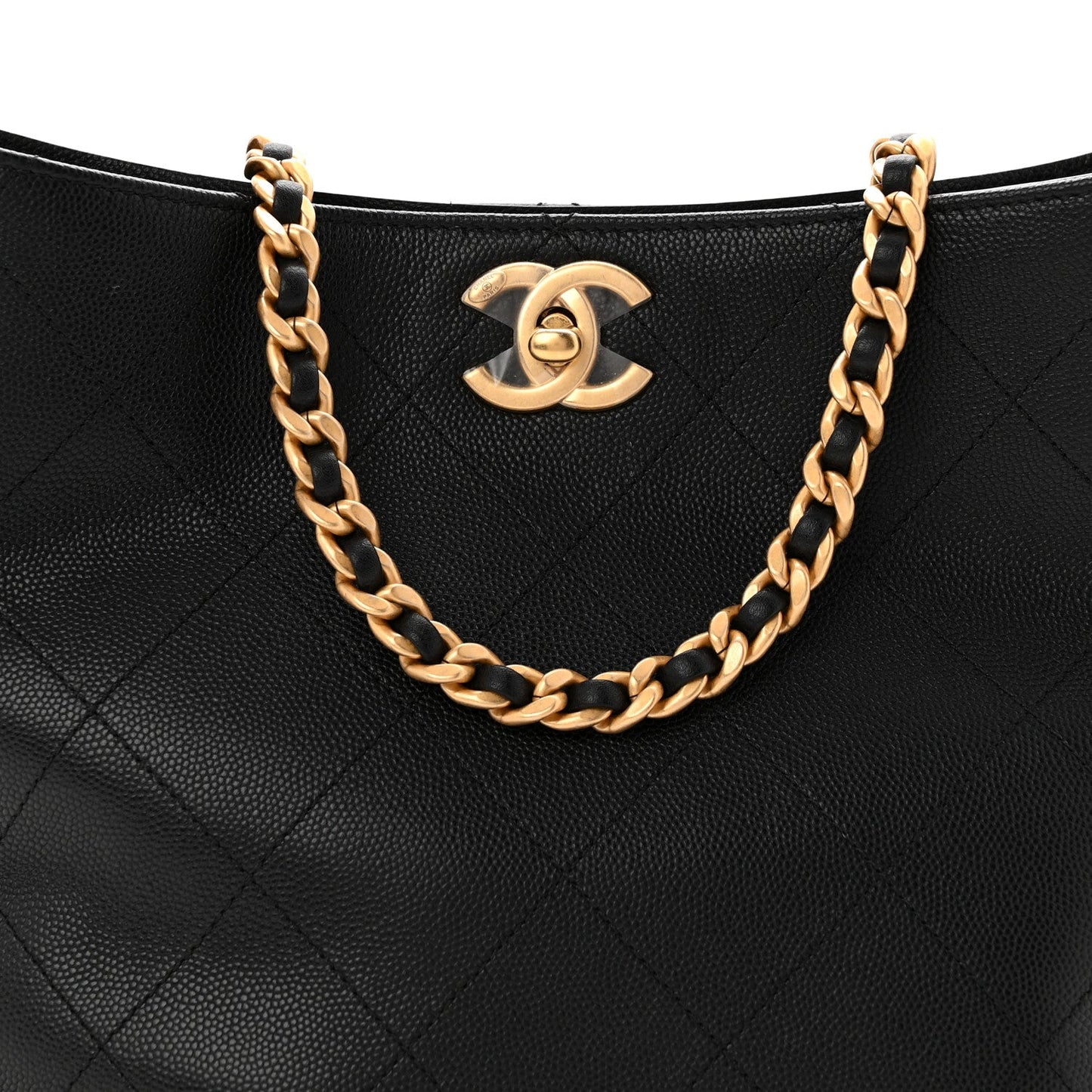 Caviar Quilted Hobo Black