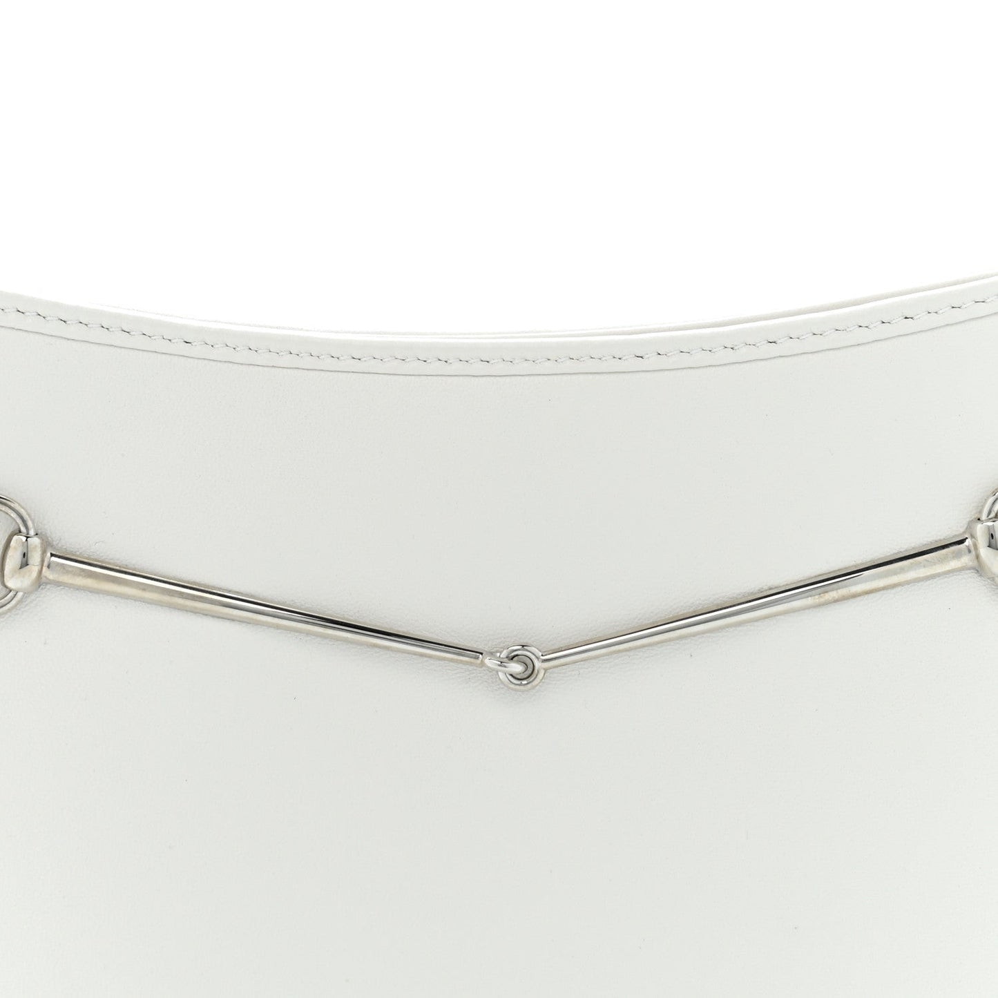 Calfskin Horsebit Slim Shoulder Bag White